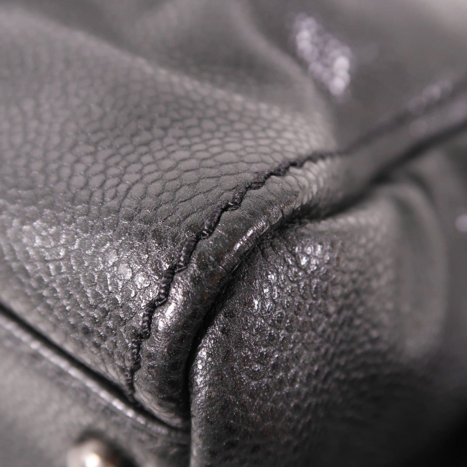 CHANEL CC SHW Chain Shoulder Bag Calfskin Leather Black