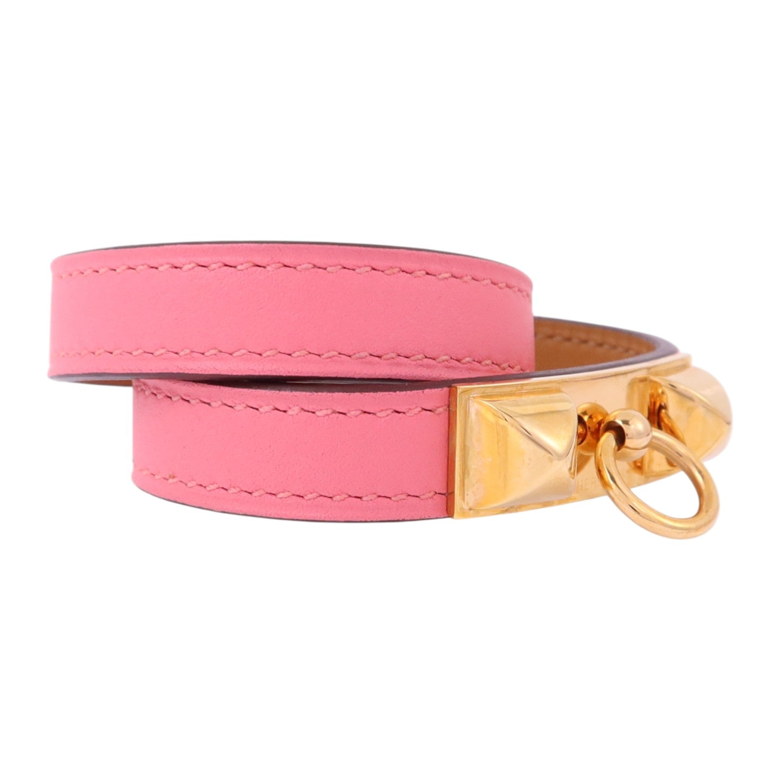 HERMES 【激減優惠】Swift皮革Rivale Double Tour Bracelet金扣手鏈