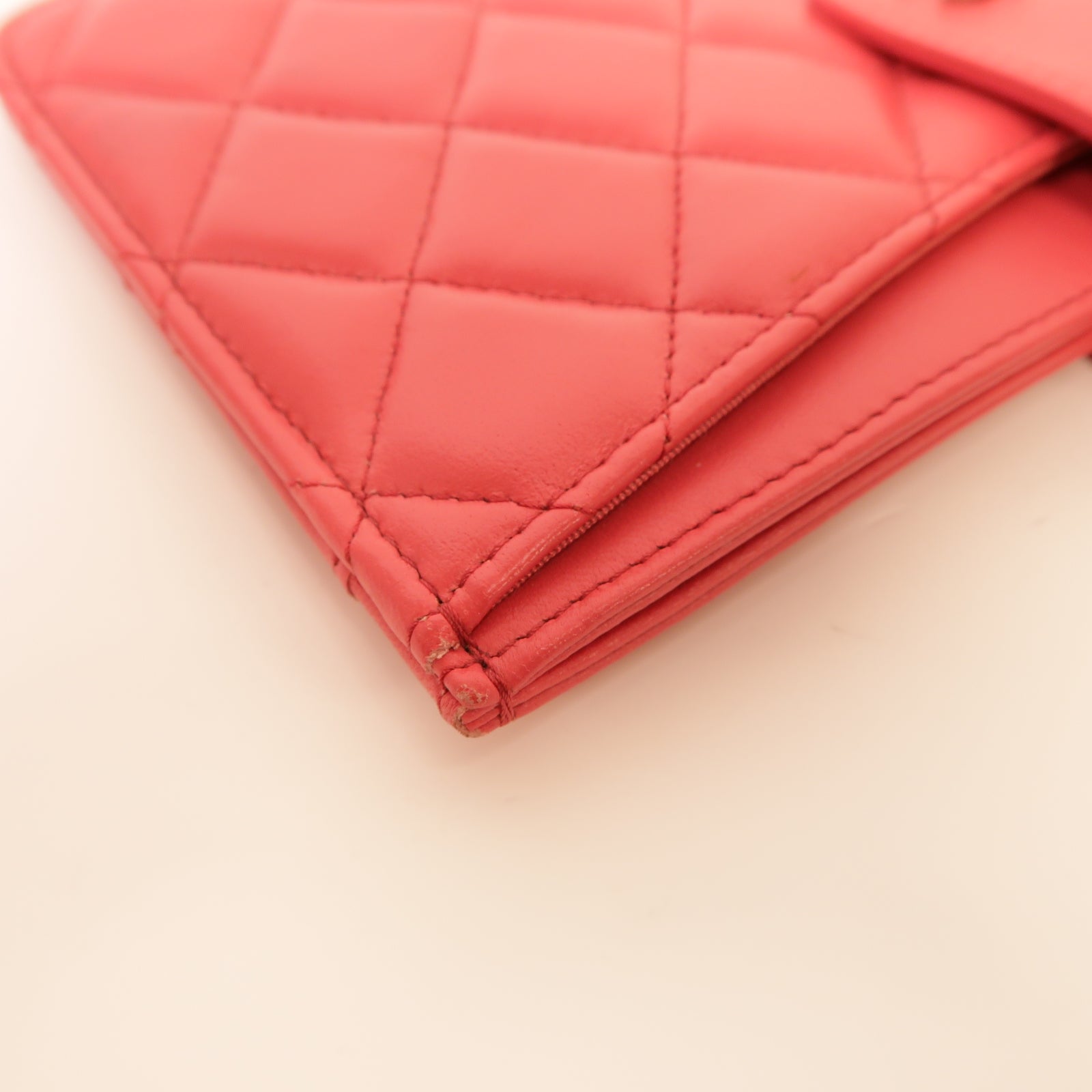 CHANEL 【激減優惠】菱格羊皮皮革Clutch Bag銀扣手拿包粉紅色