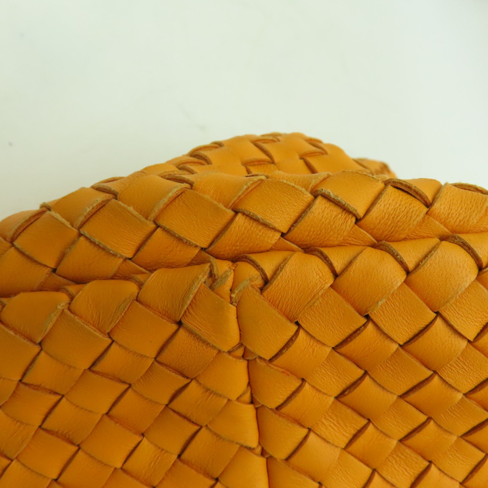 BOTTEGA VENETA 織紋皮革Shoulder Bag肩背袋橙色