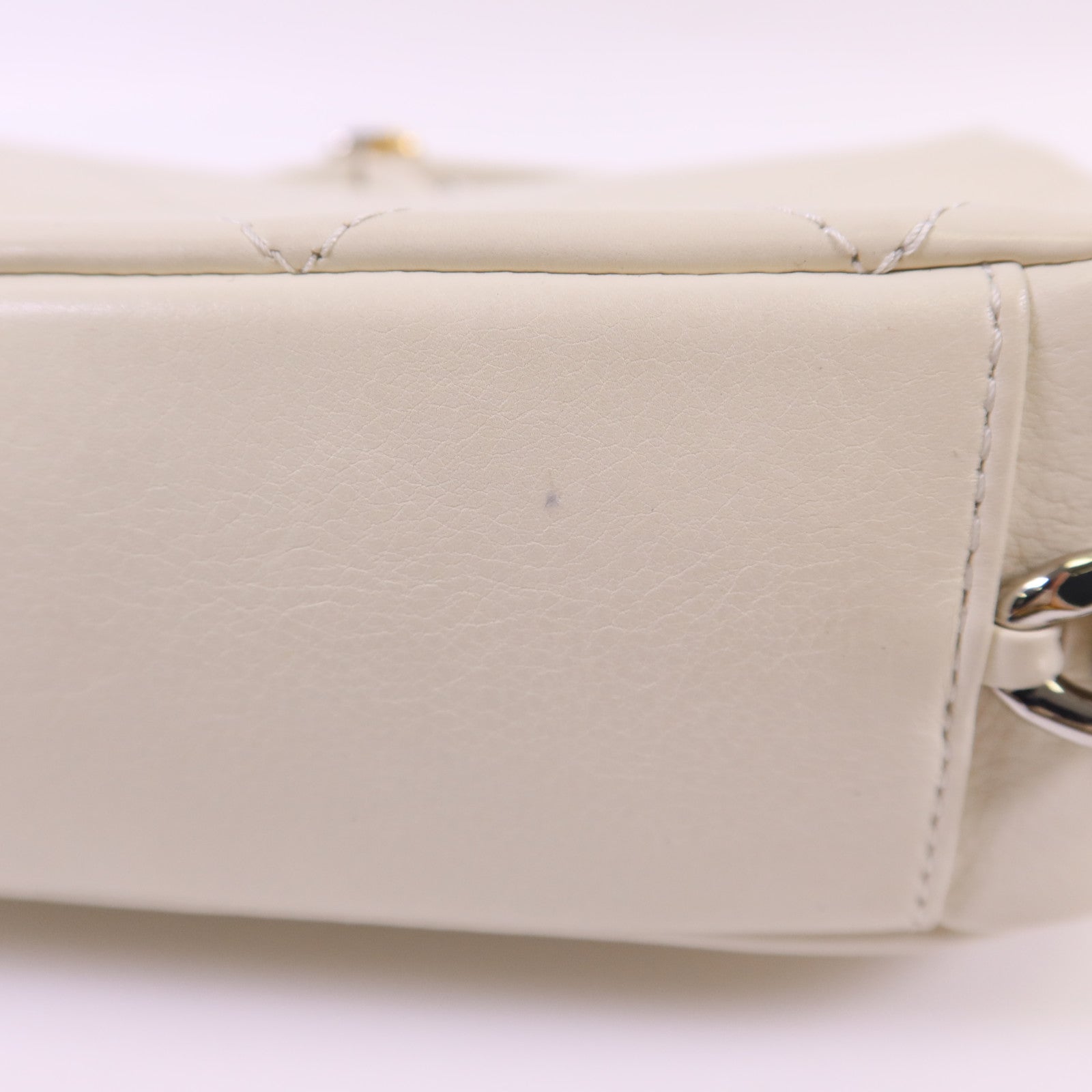 CHANEL 牛皮皮革Chain Shoulder銀扣鏈帶肩背袋