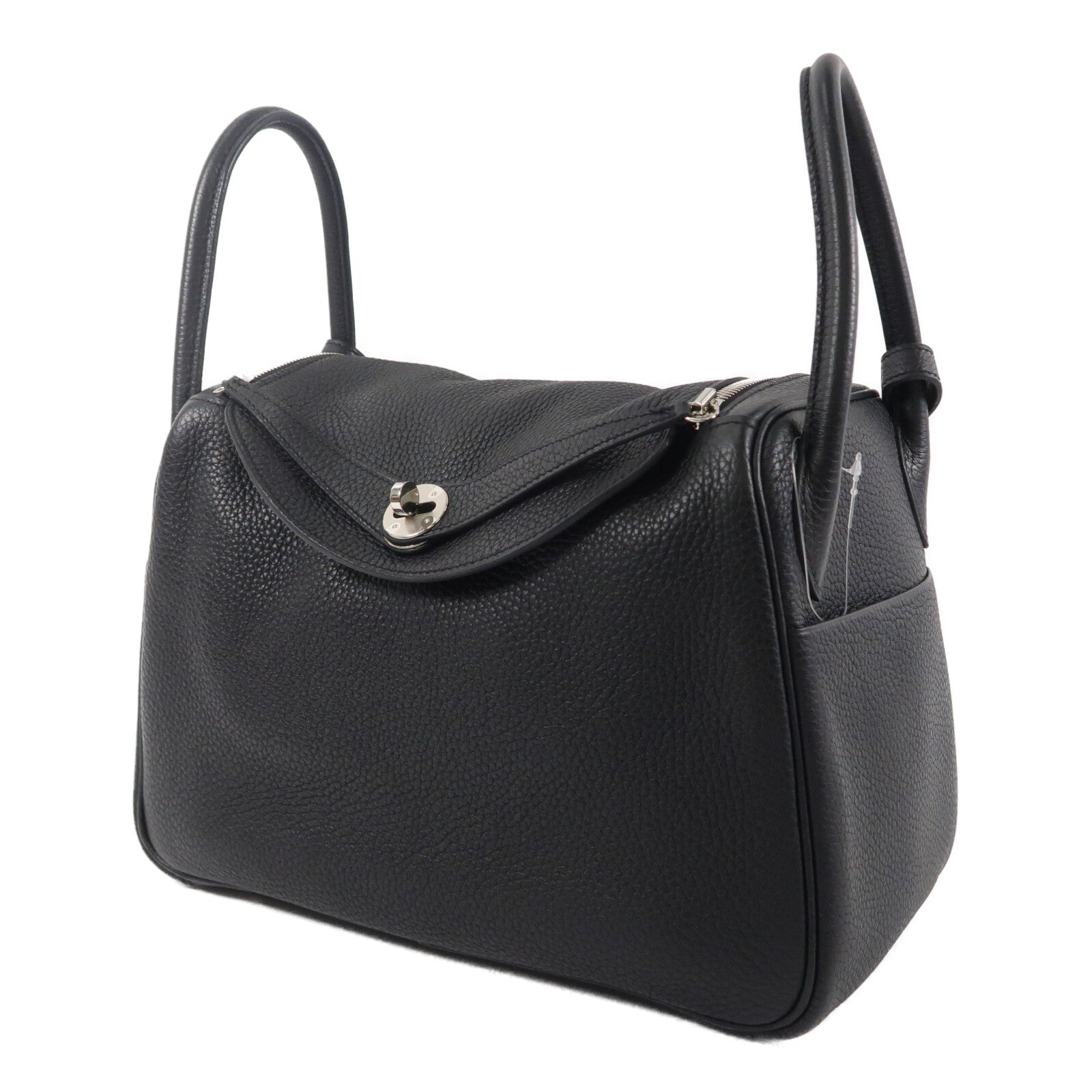 HERMES Clemence皮革Lindy 30手挽肩背兩用袋Noir