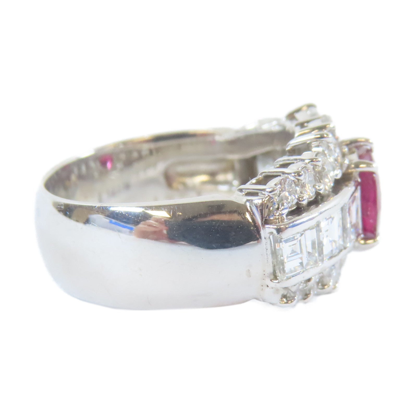 JEWELRY 【激減優惠】PT900白金Ruby Ring12.90g紅寶石戒指US#6.5
