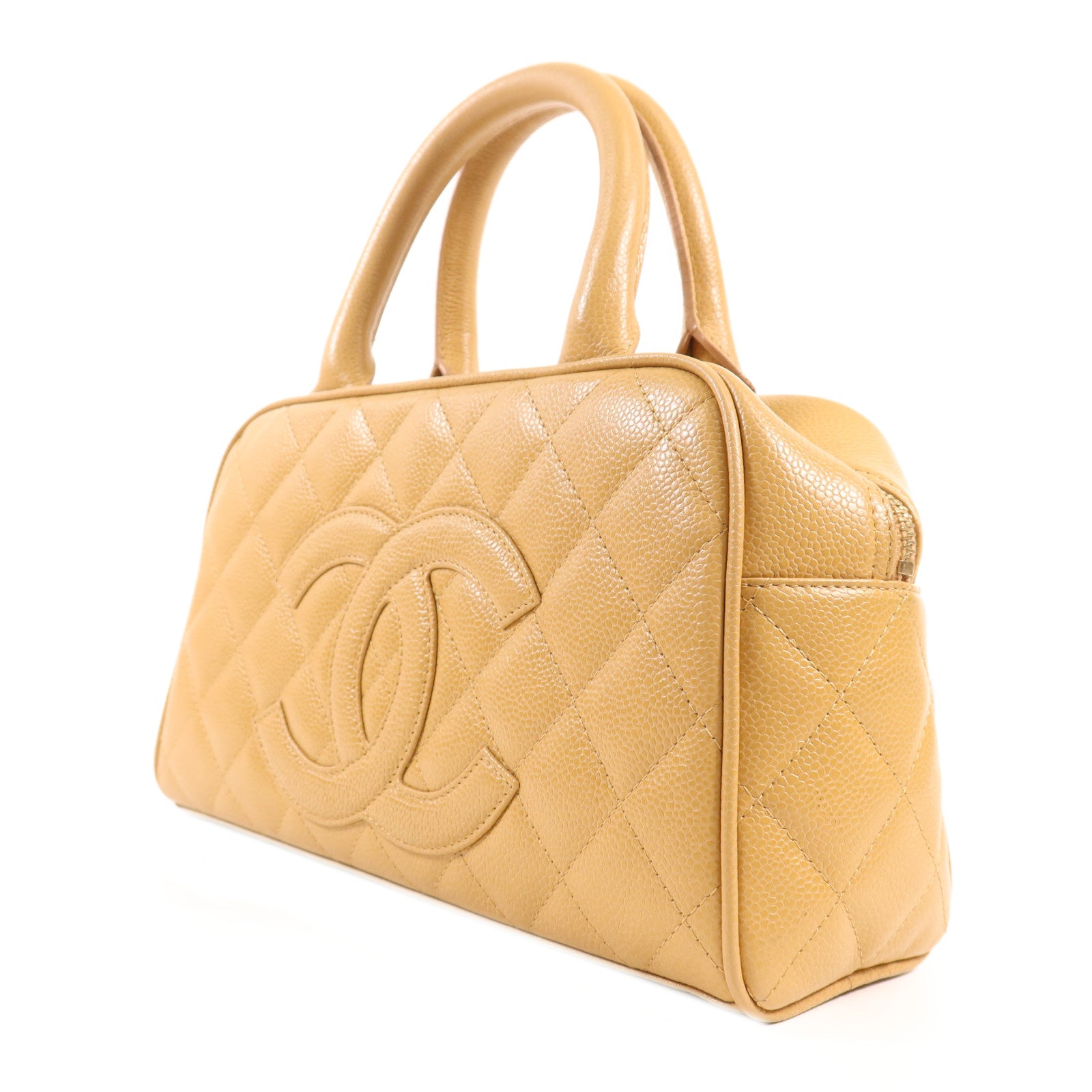 CHANEL 牛皮皮革Hand Bag金扣手挽袋