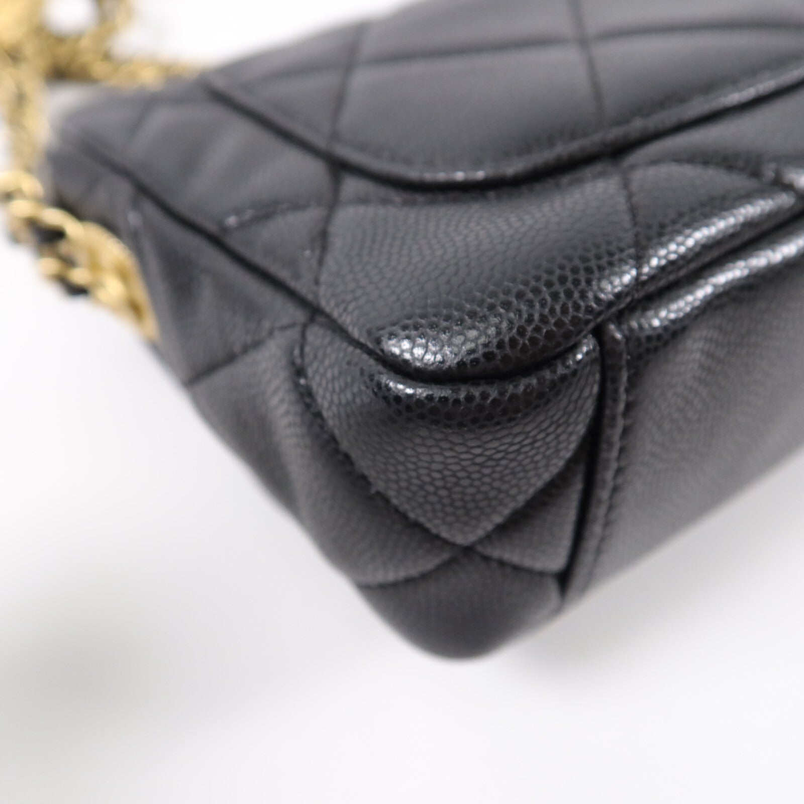 CHANEL 牛皮皮革Mini Flap 17cm鏈帶肩背袋
