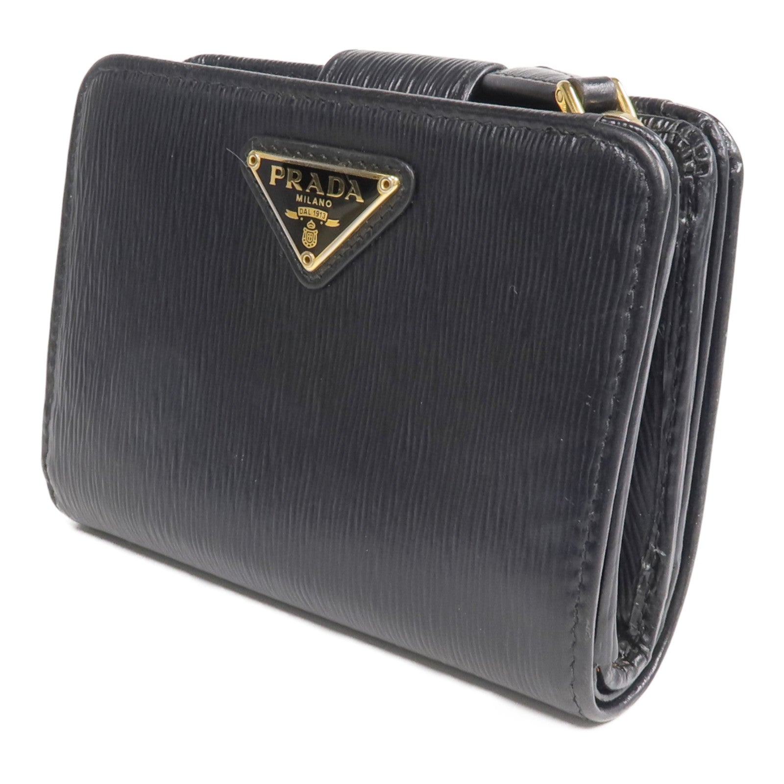 PRADA 牛皮皮革Wallet金扣錢包
