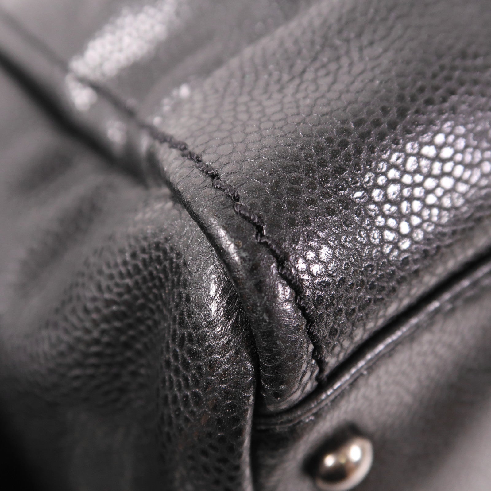 CHANEL CC SHW Chain Shoulder Bag Calfskin Leather Black