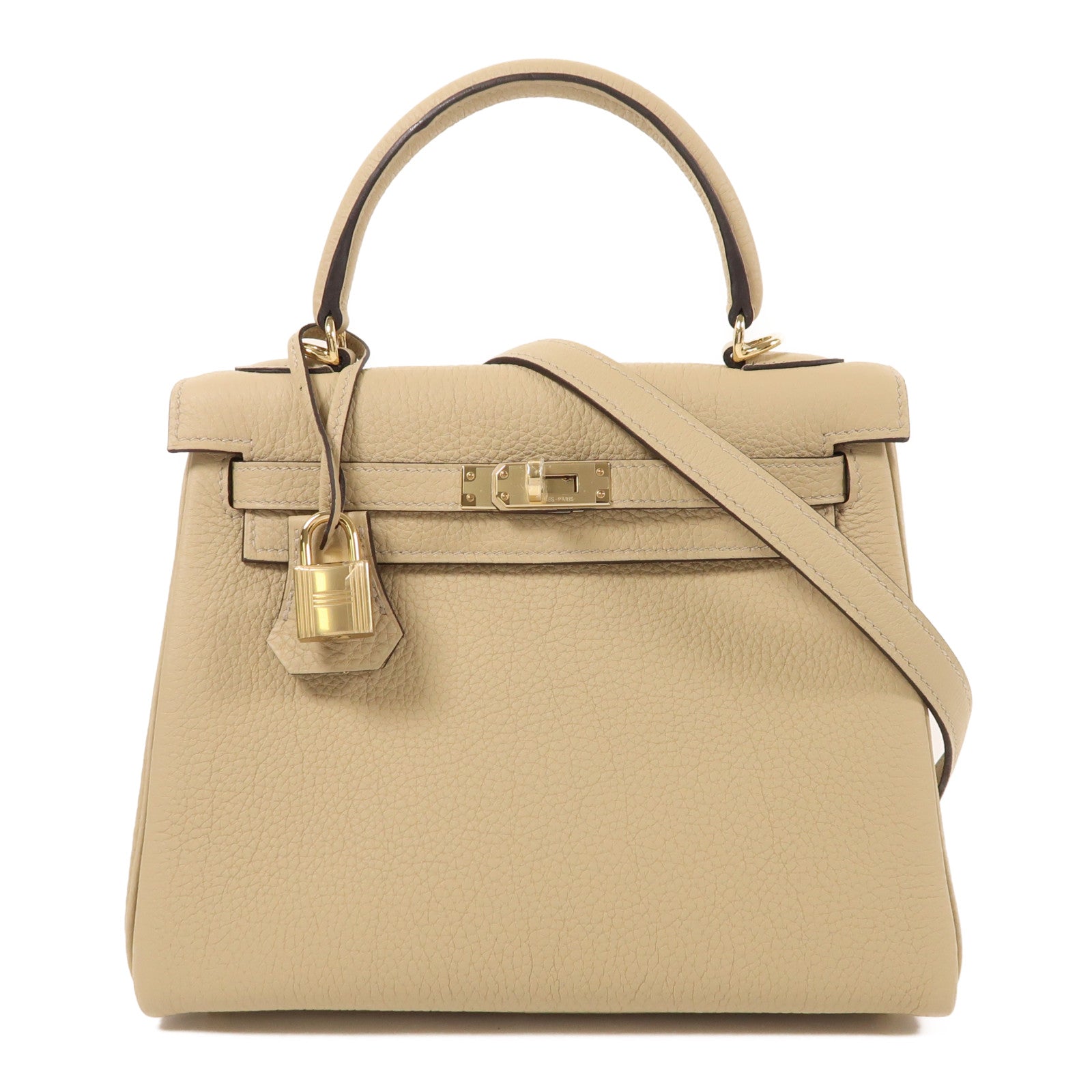 HERMES 【激減優惠】Togo皮革Kelly II 25金扣手挽肩背兩用袋Trench