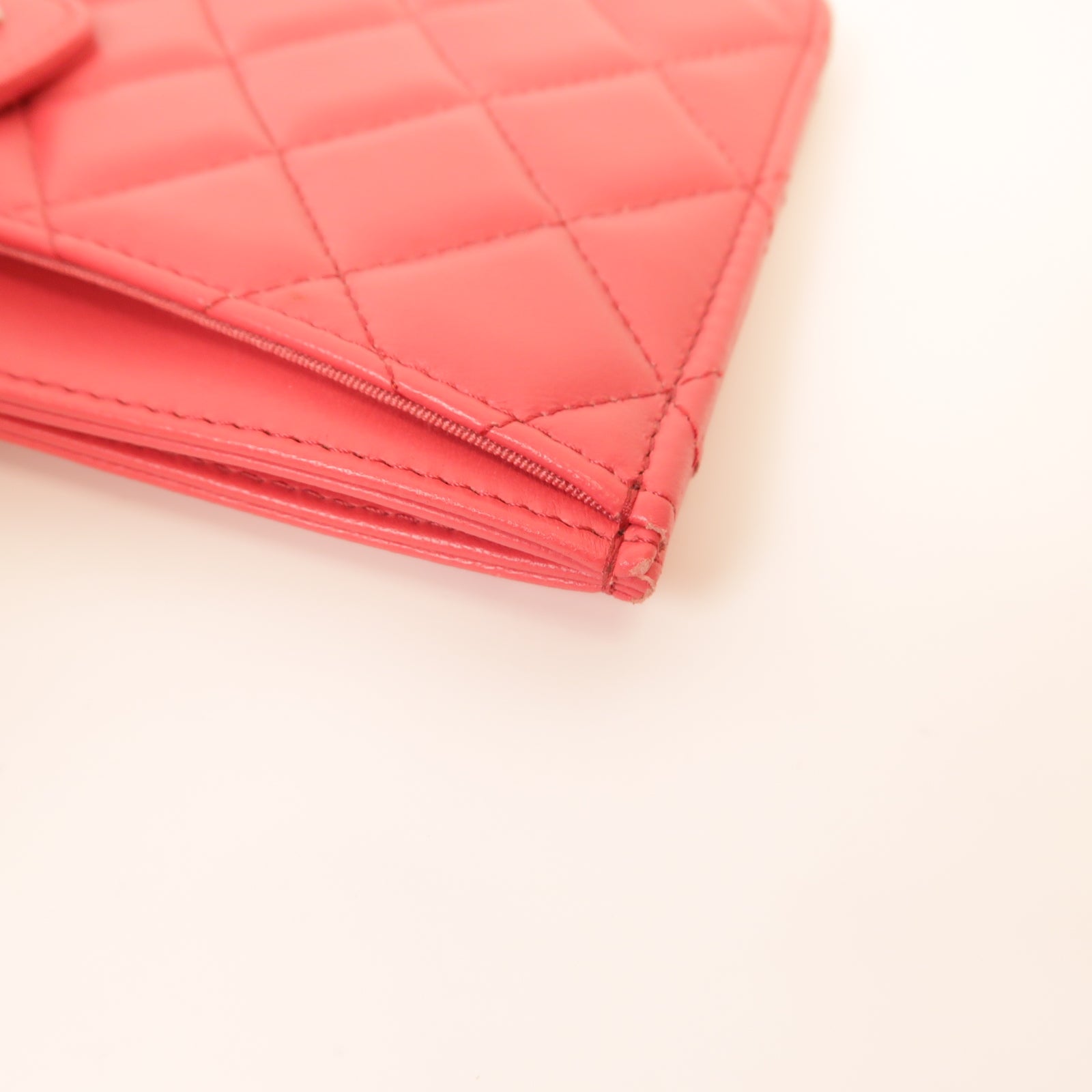 CHANEL 【激減優惠】菱格羊皮皮革Clutch Bag銀扣手拿包粉紅色