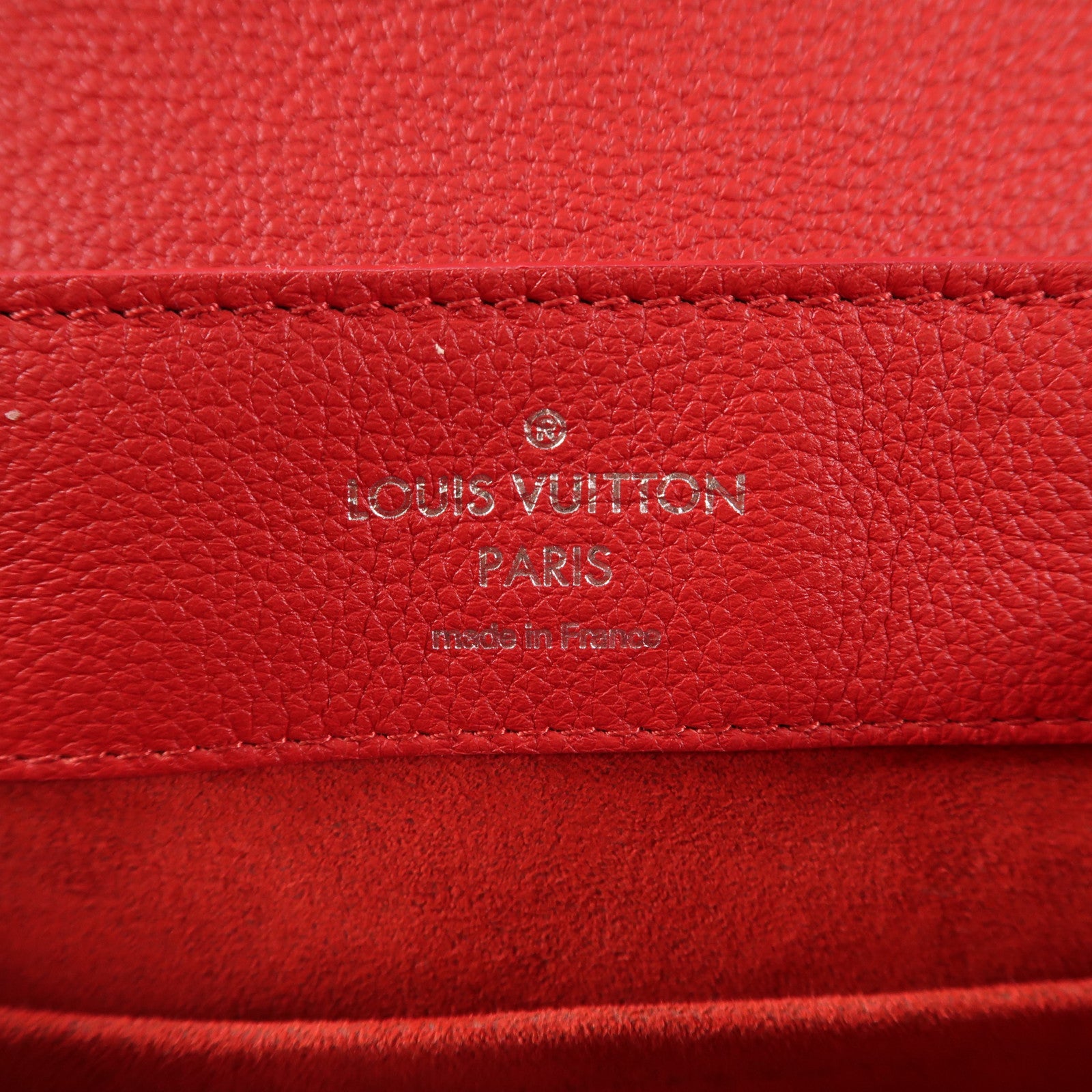 LOUIS VUITTON 牛皮皮革Lockme Backpack銀扣背包紅色