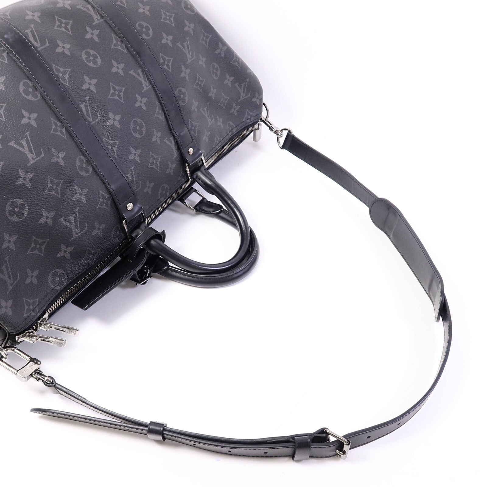 LOUIS VUITTON Monogram Eclipse Keepall 45 Bandoulie手挽肩背兩用袋