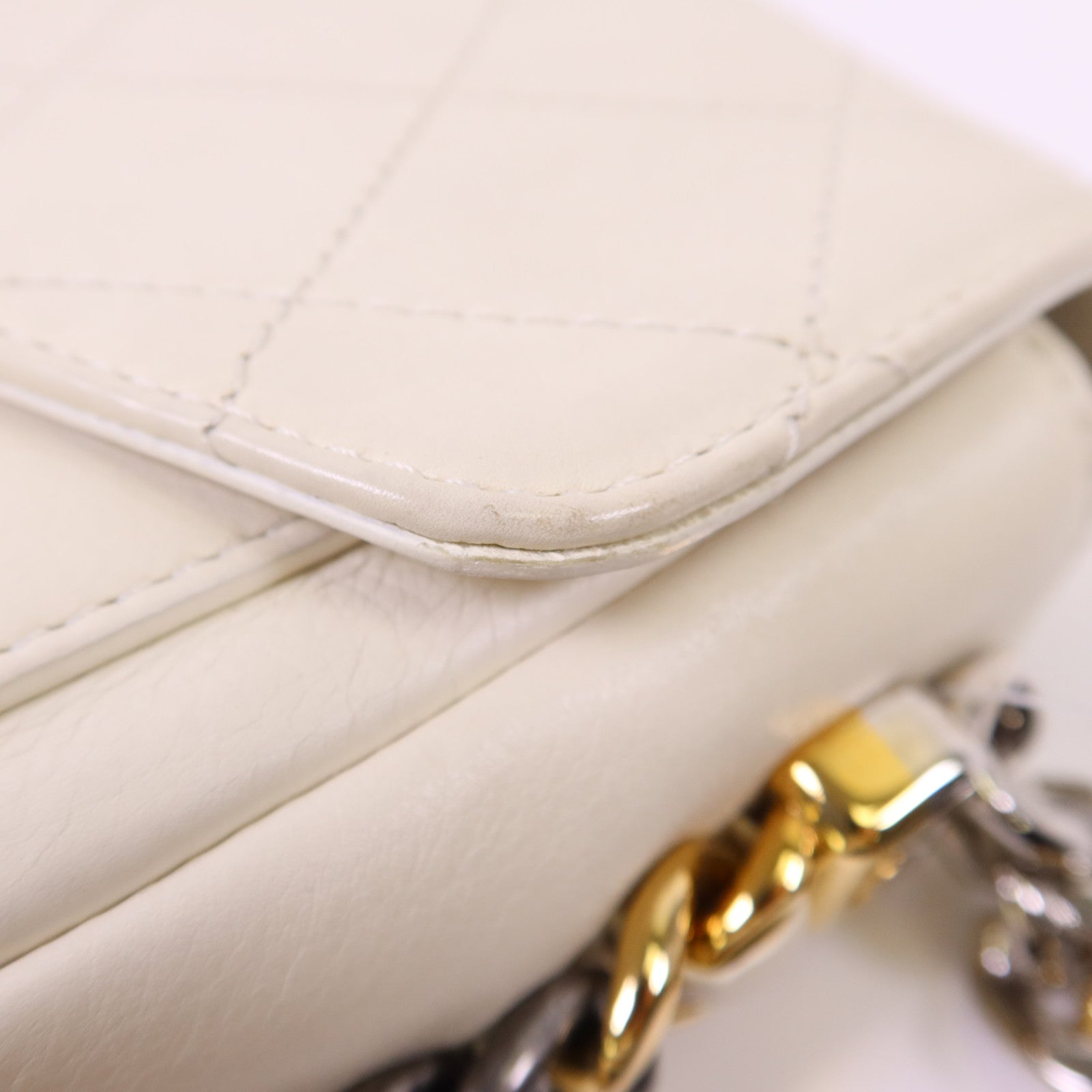 CHANEL 牛皮皮革Chain Shoulder銀扣鏈帶肩背袋