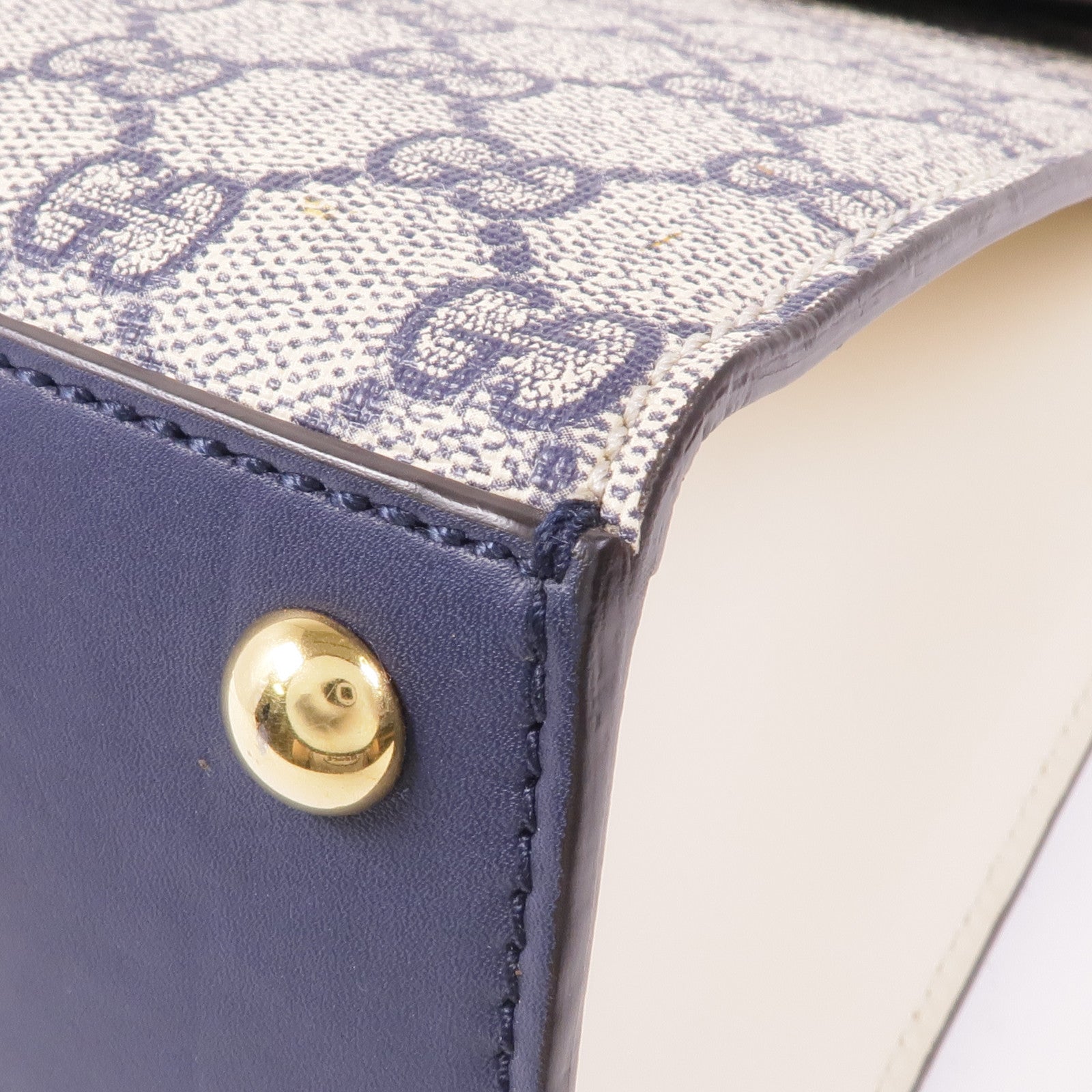 GUCCI 塗層帆布/皮革2 Way Shoulder金扣手挽肩背兩用袋