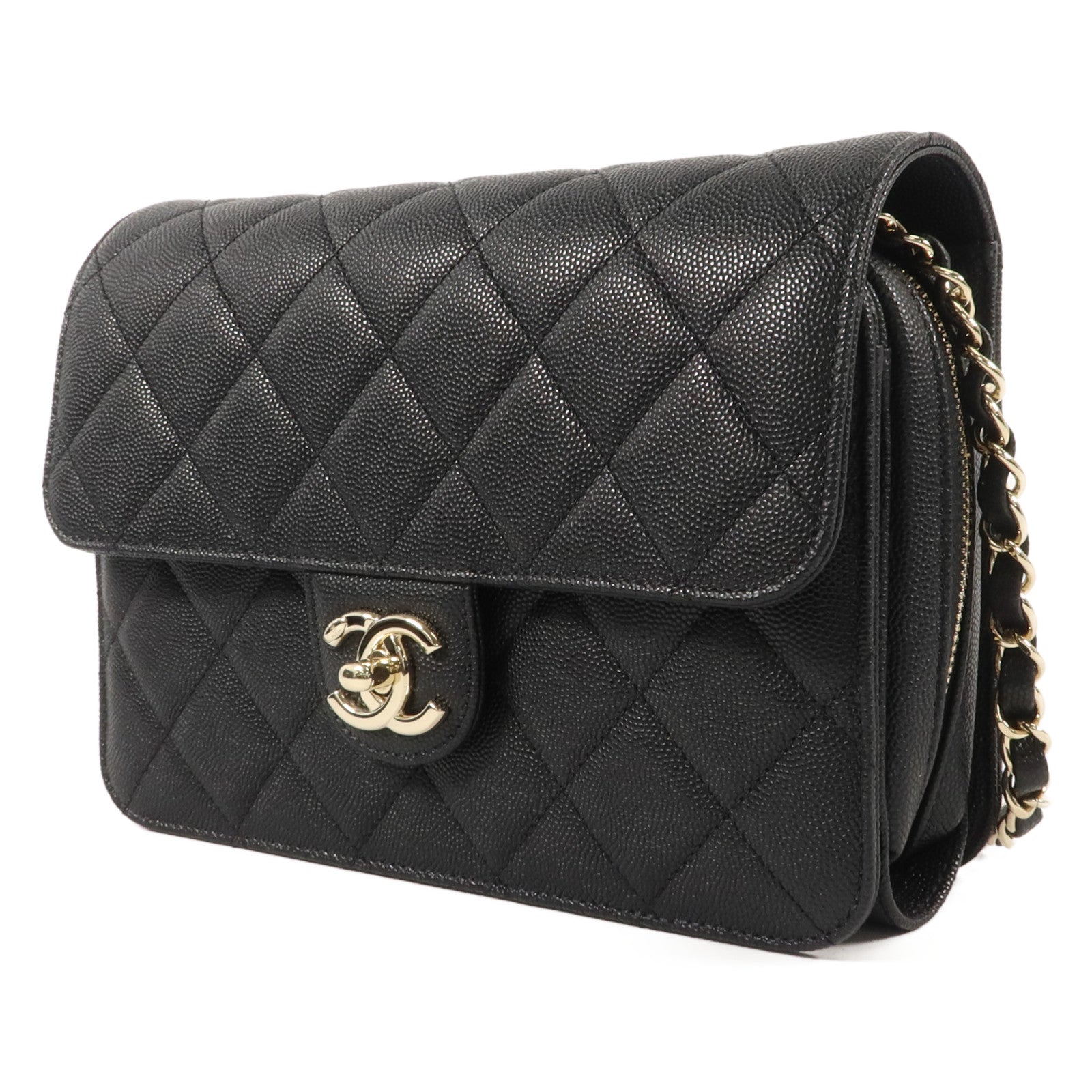 CHANEL 牛皮皮革Chain Shoulder鏈帶肩背袋