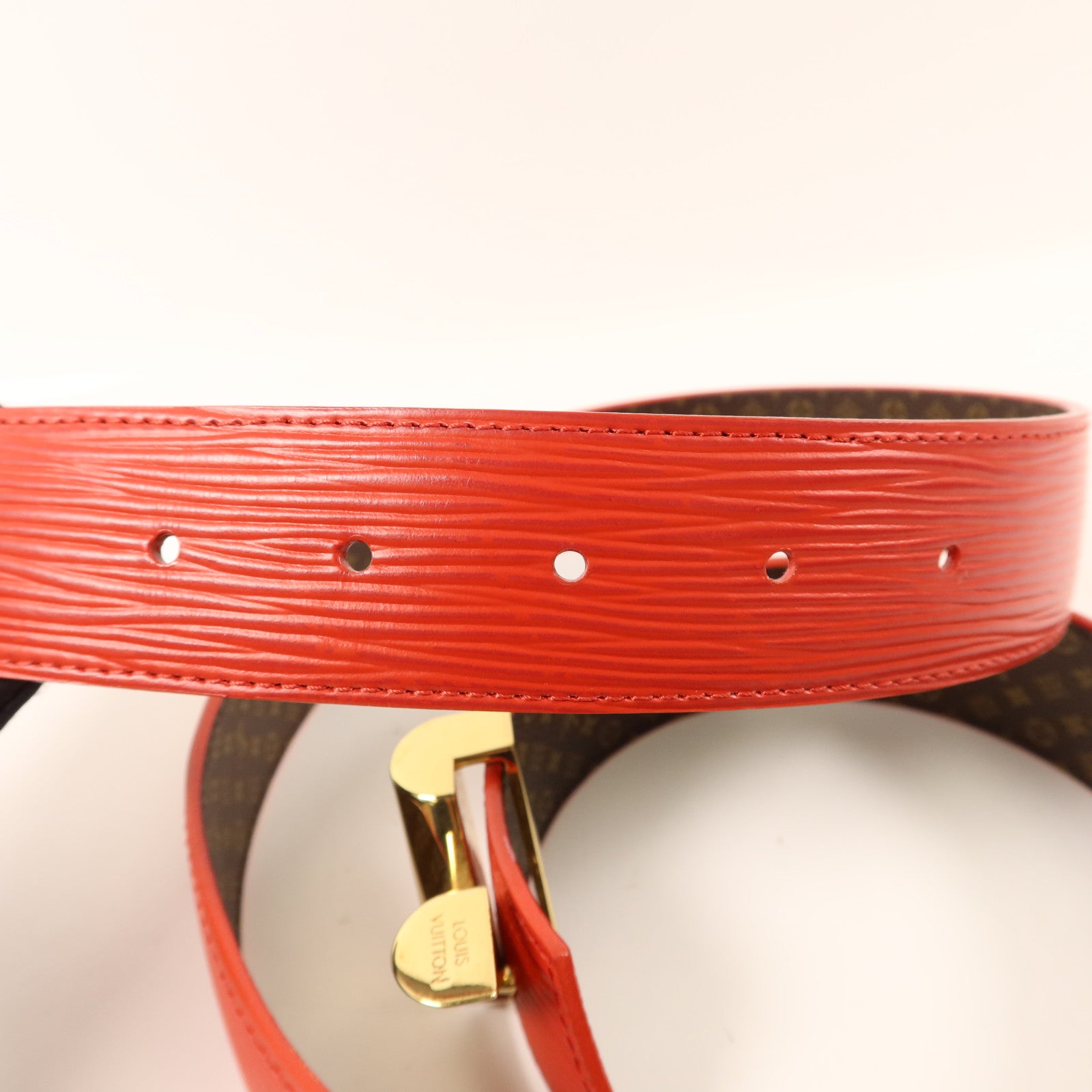 LOUIS VUITTON Epi Belt金扣皮帶