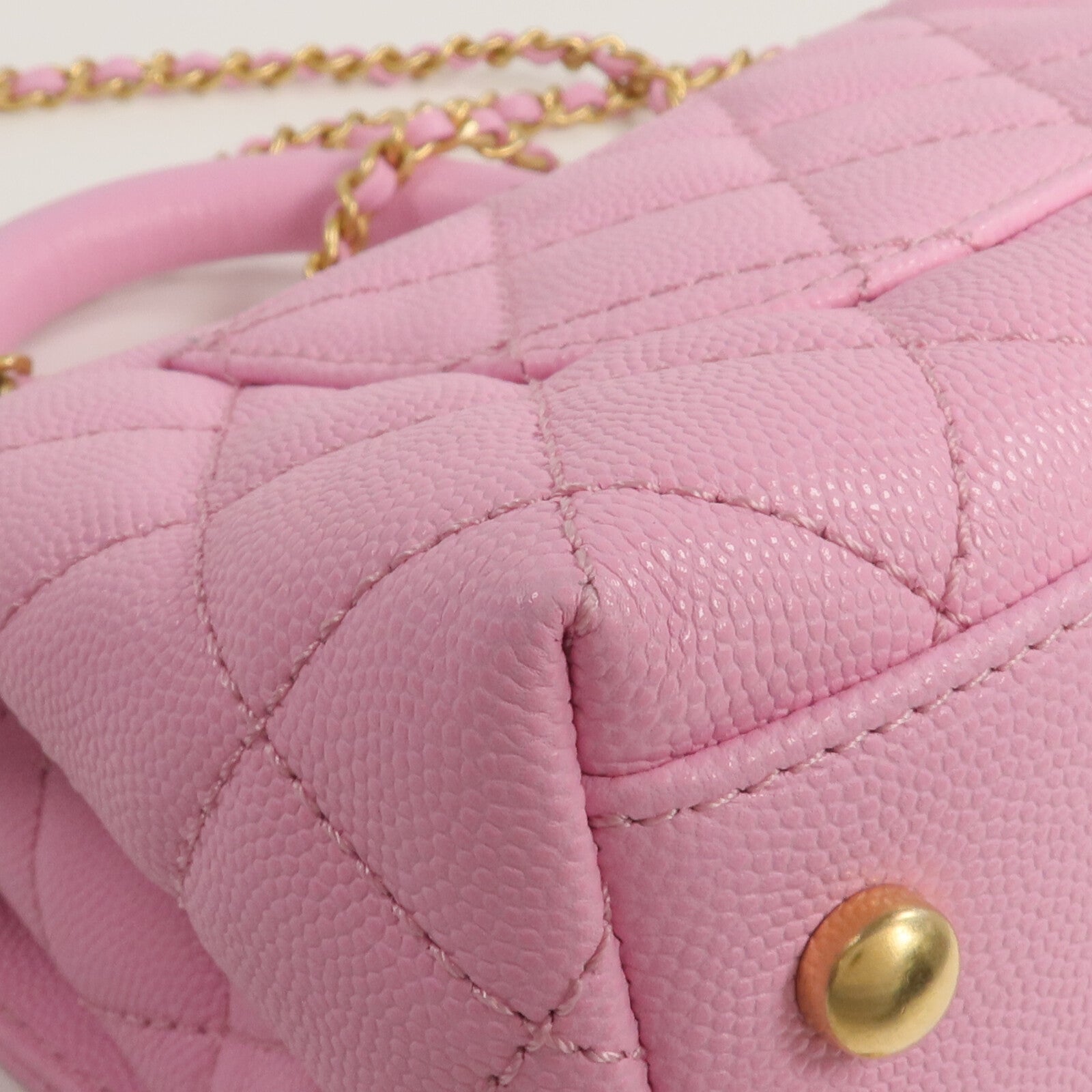 CHANEL 牛皮皮革Mini Coco Handle金扣手挽肩背兩用袋