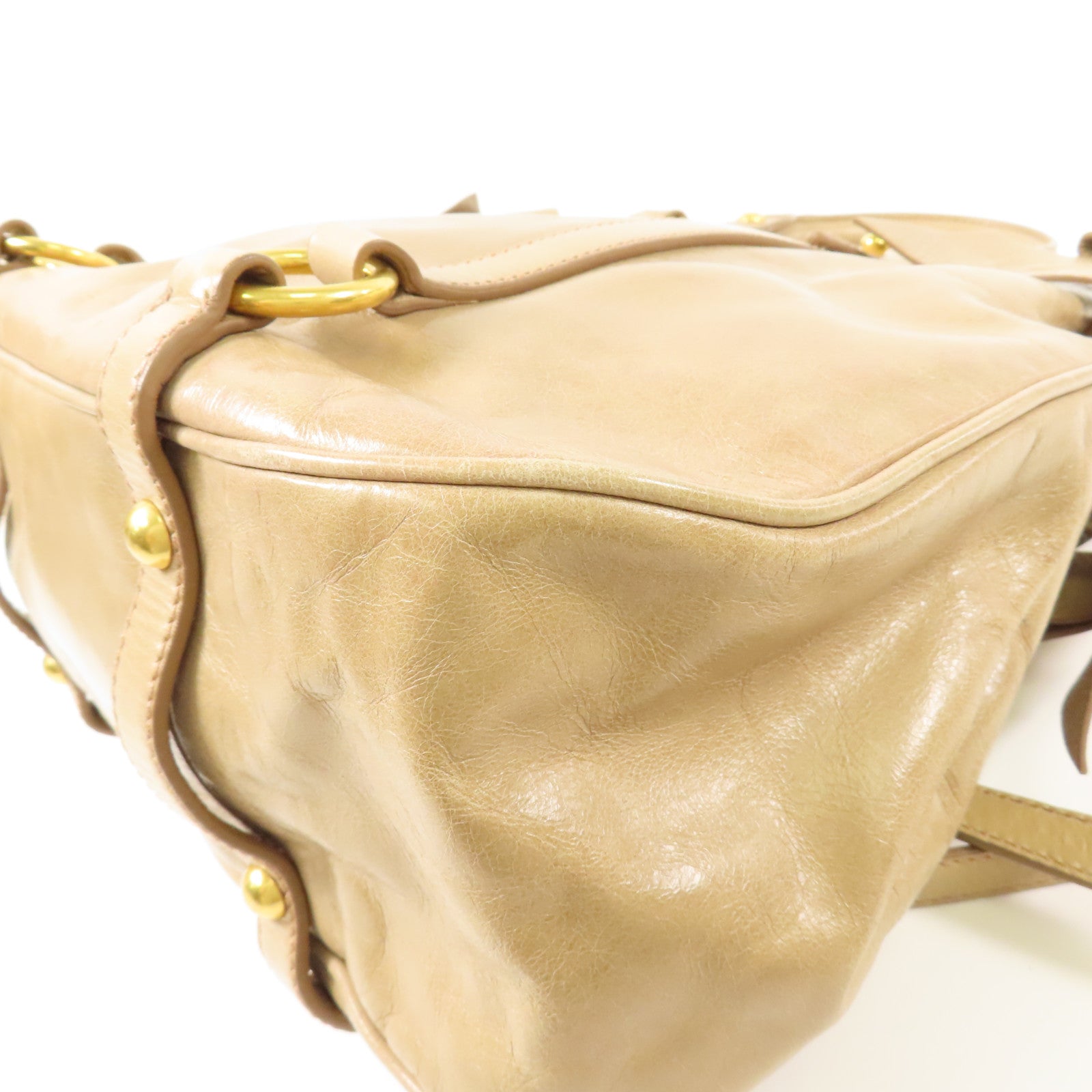 Miu Miu 牛皮皮革Shoulder Bag金扣手挽肩背兩用袋