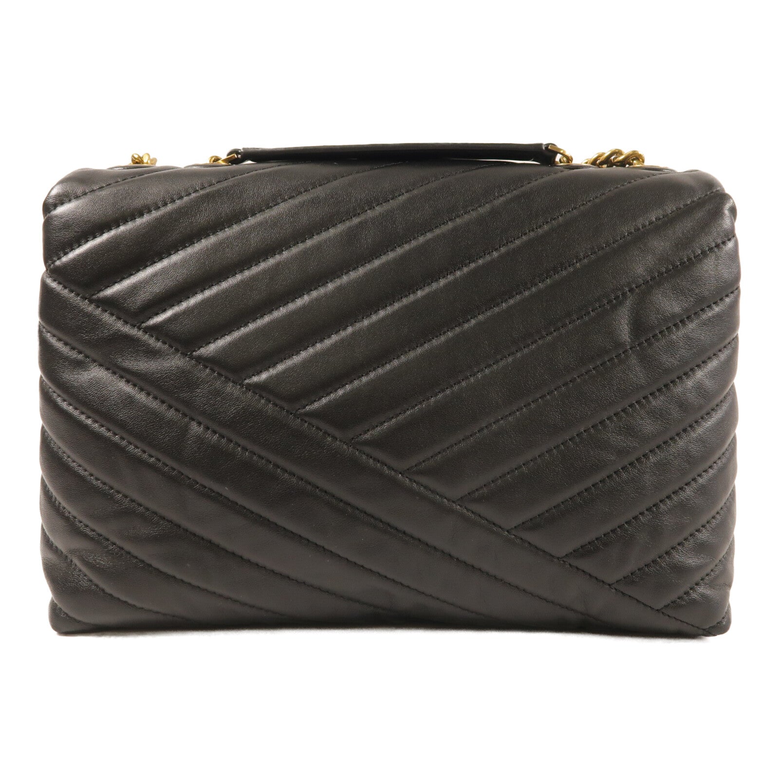 Tory Burch 牛皮皮革KIRA CHEVRON金扣鏈帶肩背袋