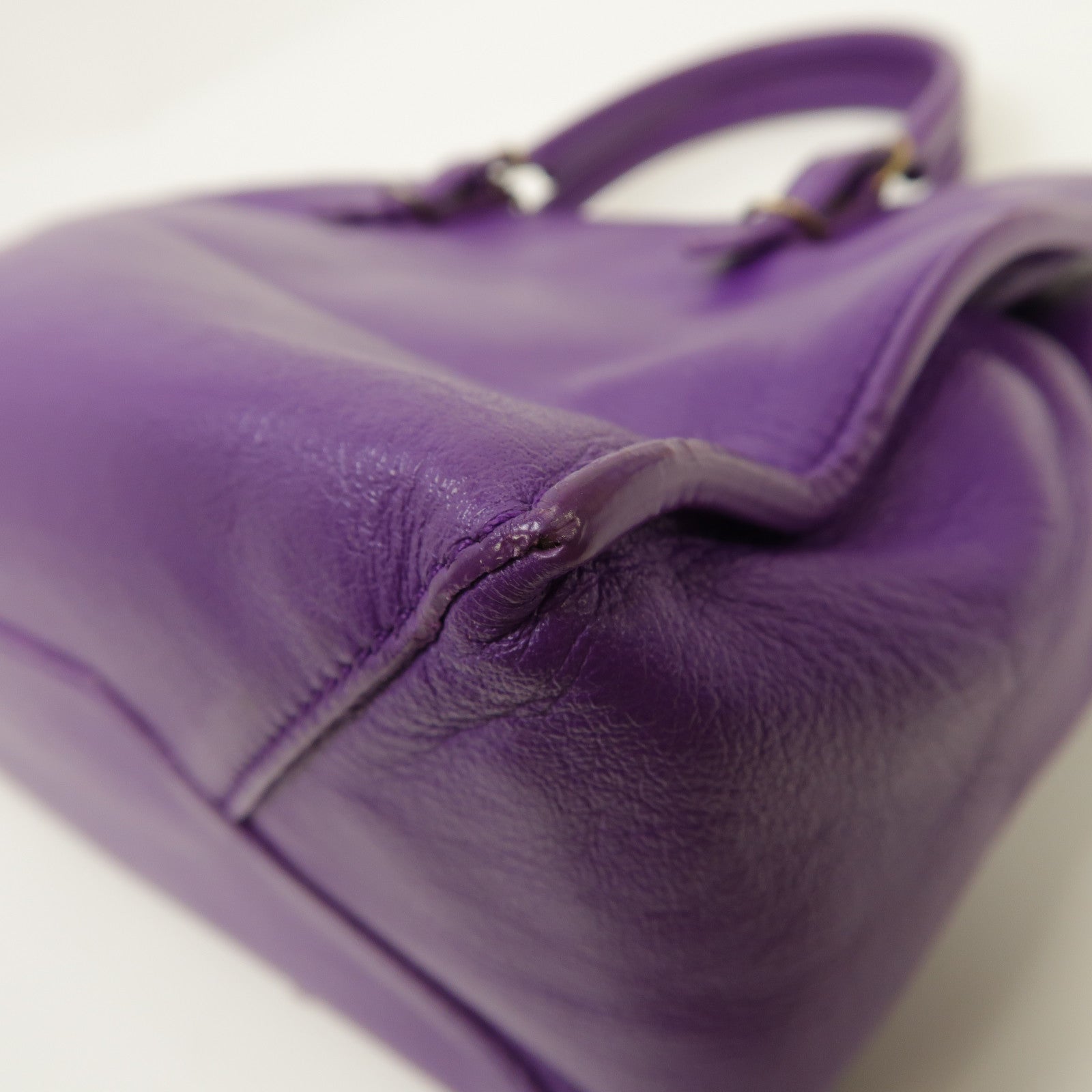 BALENCIAGA 牛皮皮革Paper Mini金扣手挽肩背兩用袋紫色