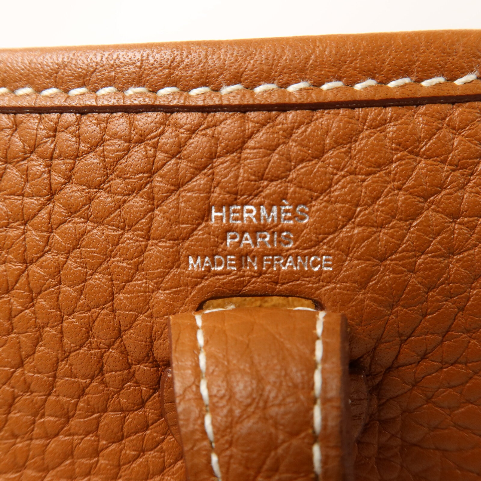 HERMES Clemence皮革Evelyne TPM肩背袋Gold
