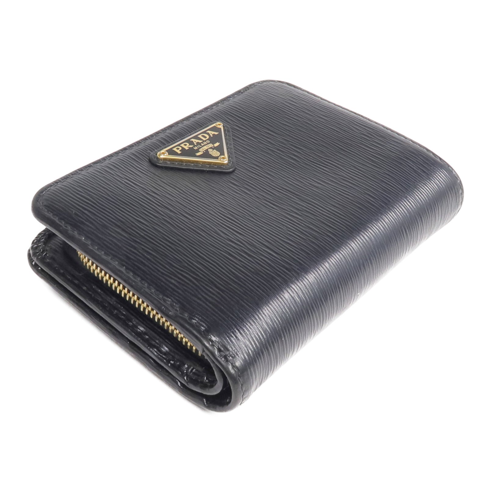 PRADA 牛皮皮革Wallet金扣錢包