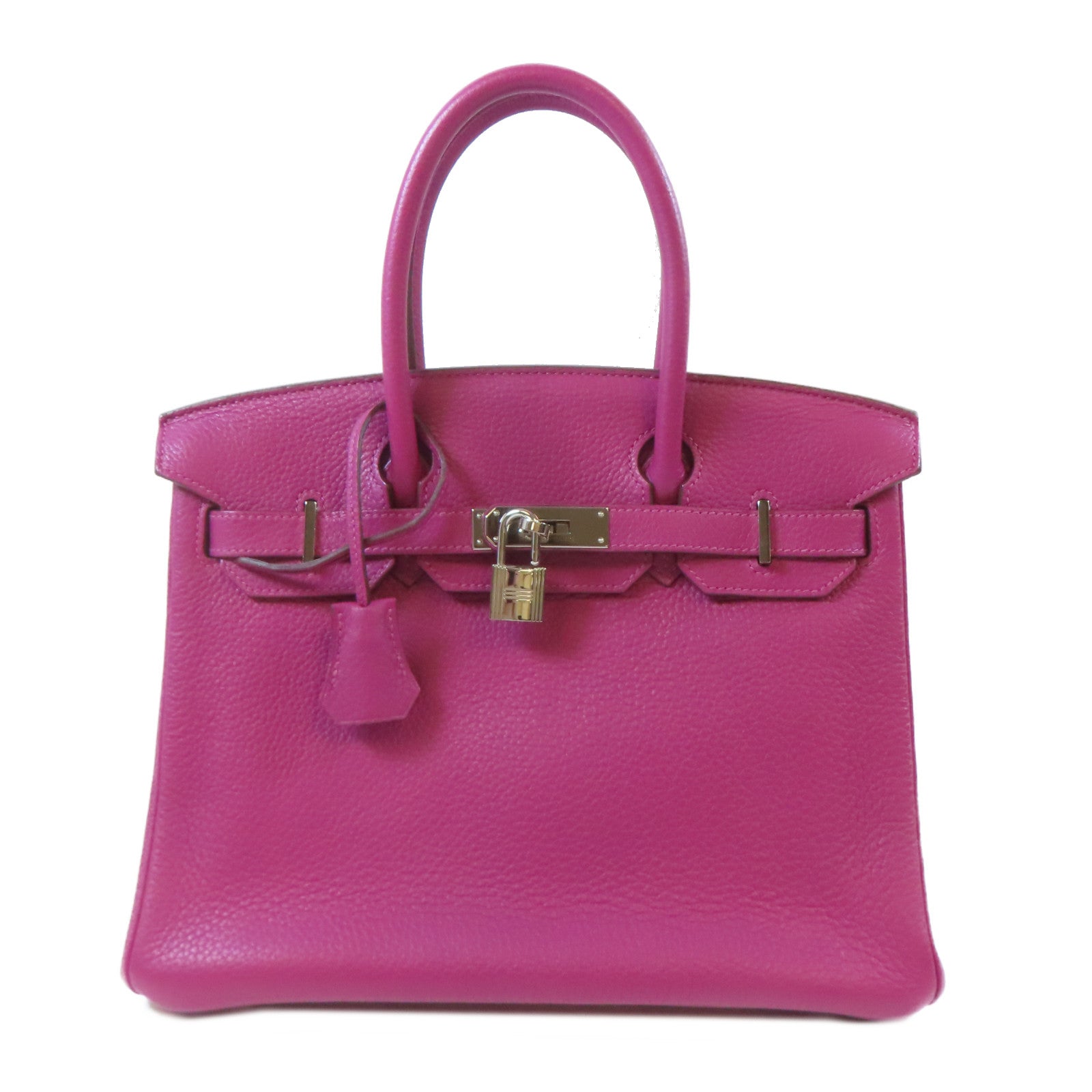 HERMES 【激減優惠】Clemence皮革Birkin 30銀扣手挽袋Rose Purple/桃紫色
