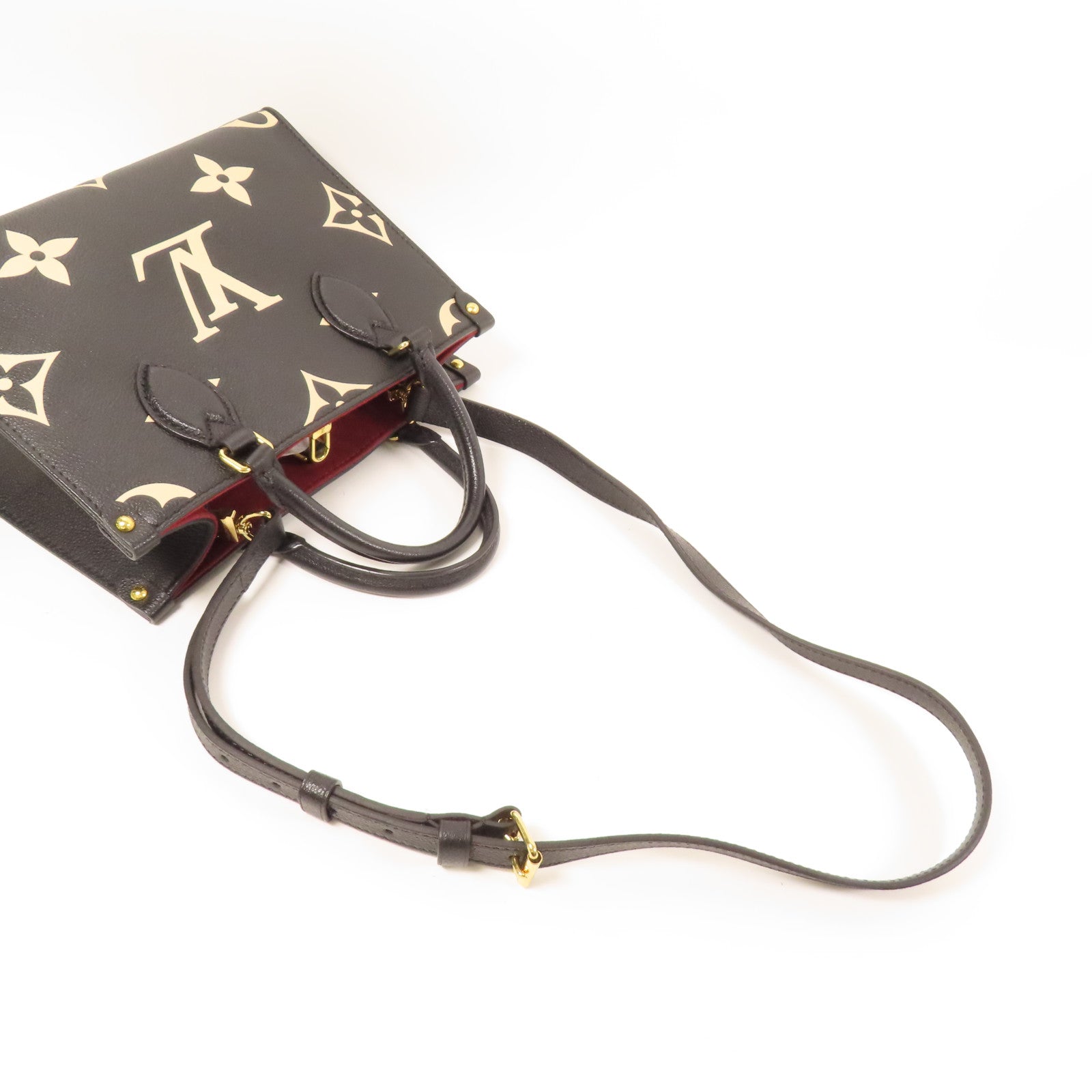 LOUIS VUITTON Monogram Empreinte On The Go PM金扣手挽肩背兩用袋