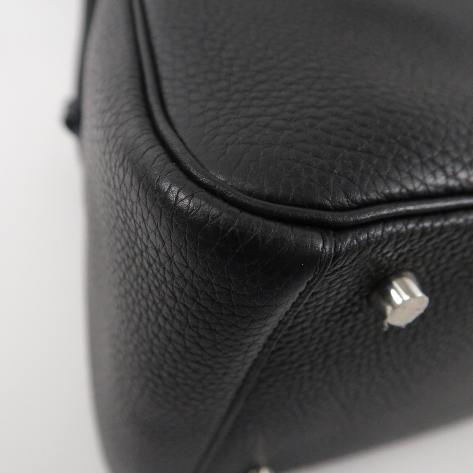 HERMES Clemence皮革Lindy 30手挽肩背兩用袋Noir
