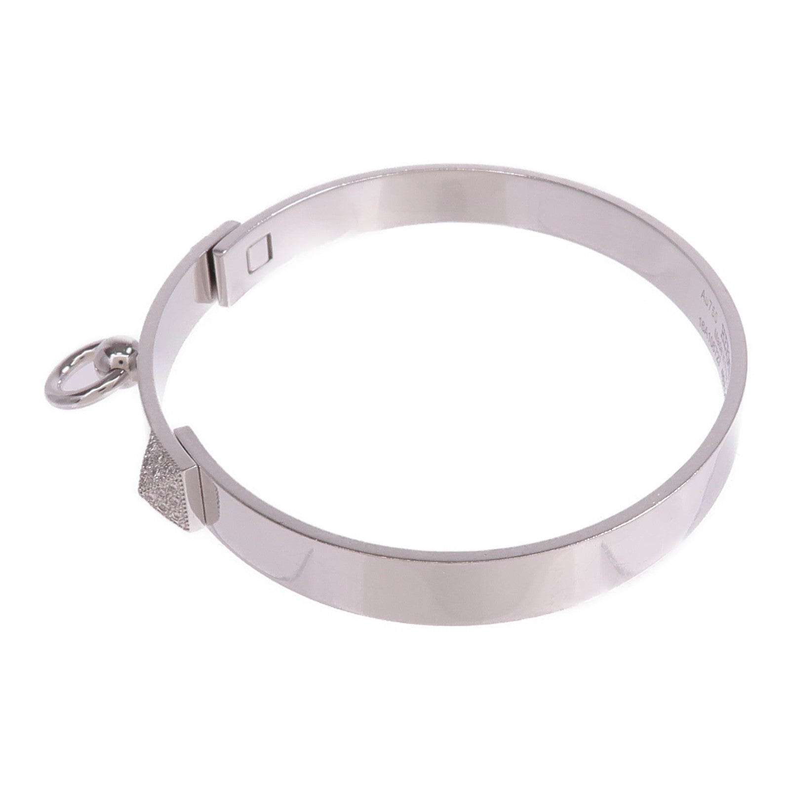 HERMES 18K白金Collier de Chien PM Bracelet鑽石手鐲