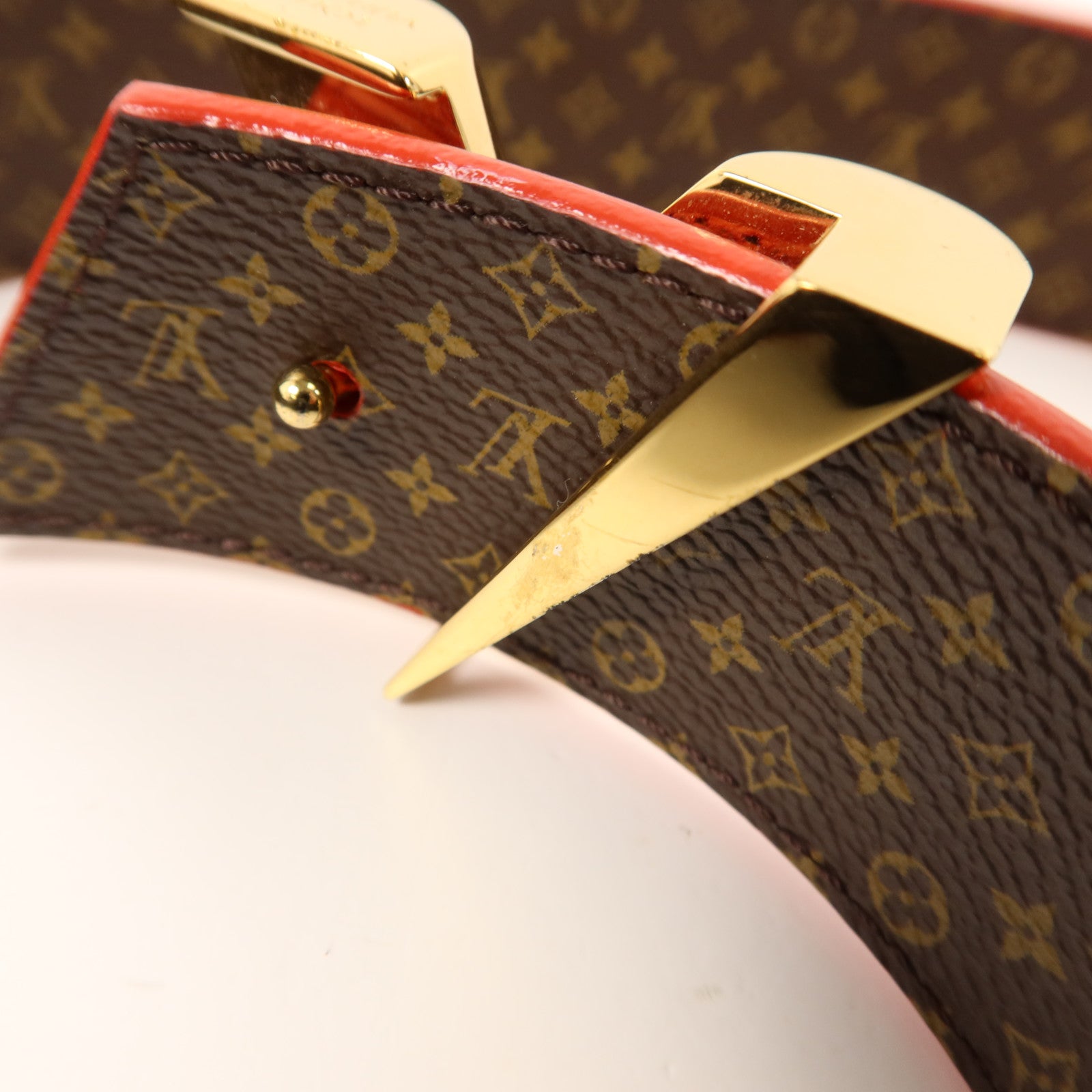 LOUIS VUITTON Epi Belt金扣皮帶