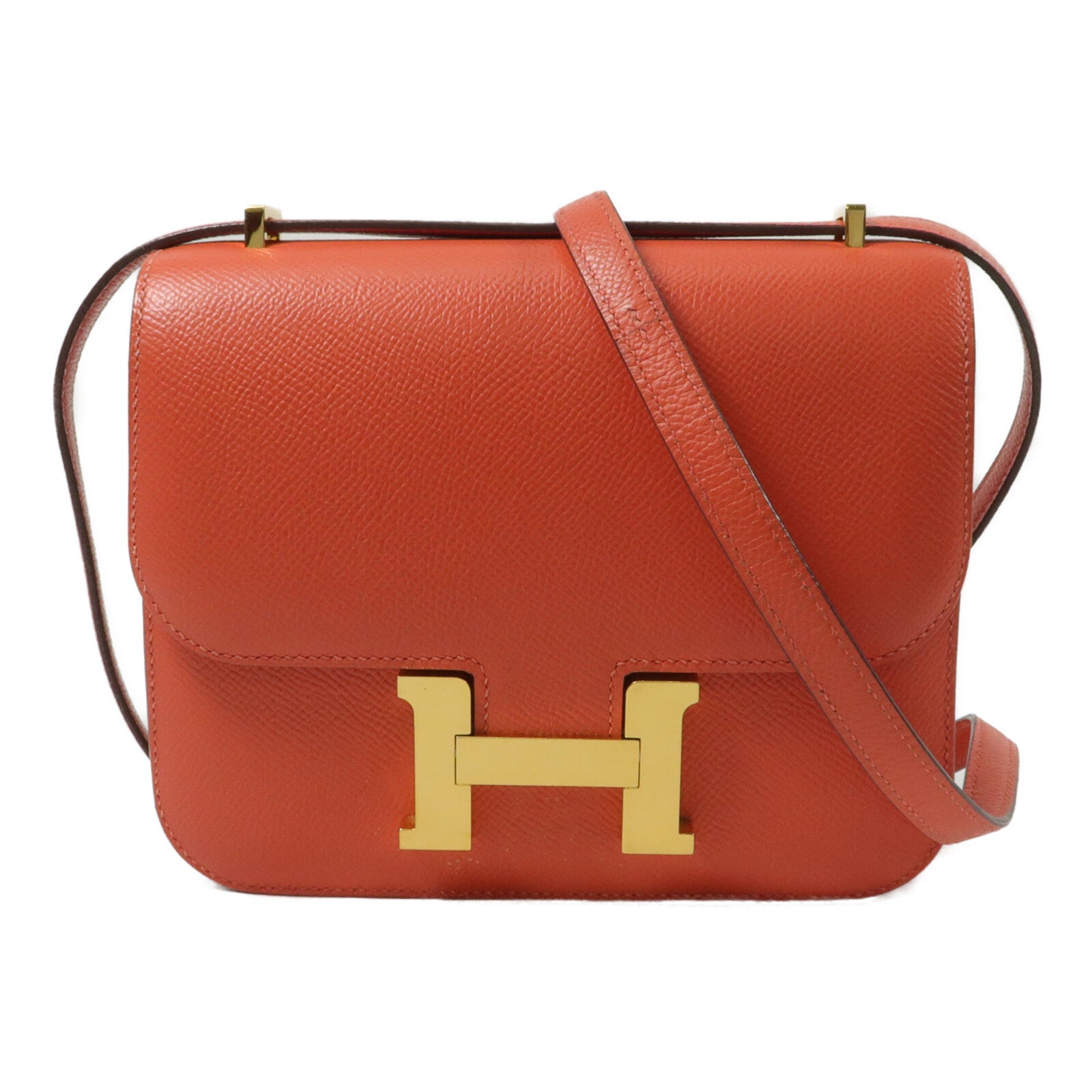 HERMES Epsom皮革Constance Mini肩背袋Rose Jaipur