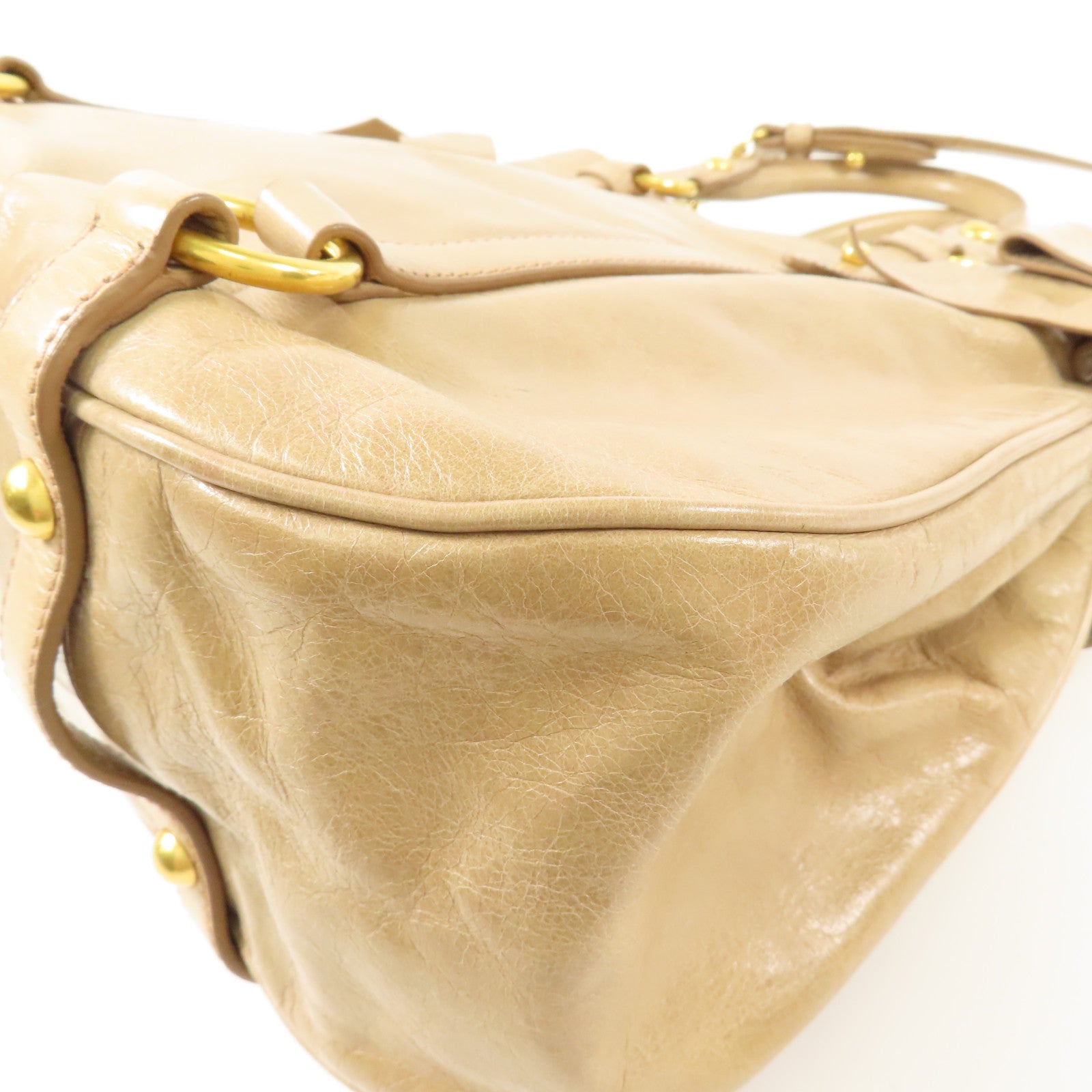 Miu Miu 牛皮皮革Shoulder Bag金扣手挽肩背兩用袋