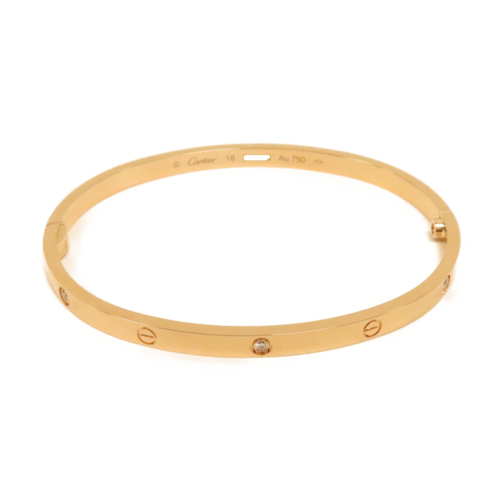 CARTIER 18K玫瑰金Love Bracelet 6 Diamond 0.15ct鑽石手鐲#18