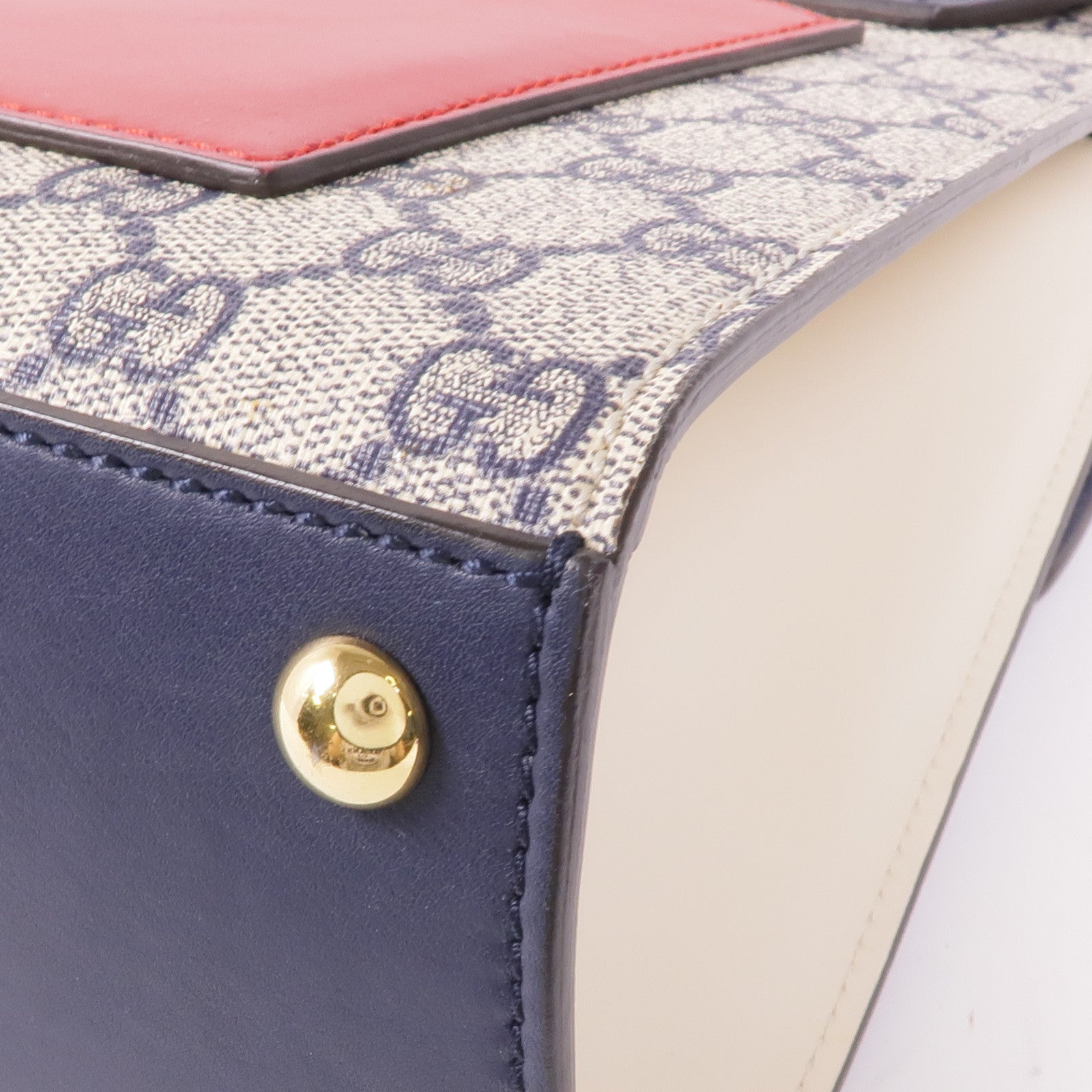 GUCCI 塗層帆布/皮革2 Way Shoulder金扣手挽肩背兩用袋