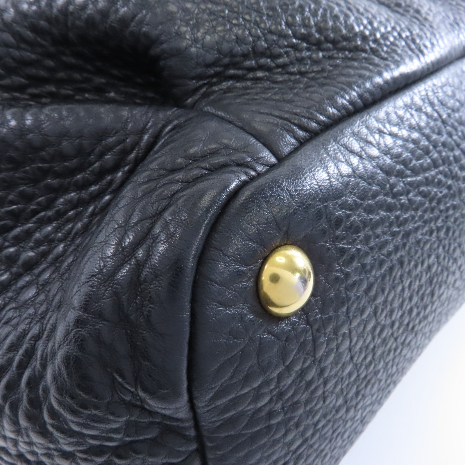 Miu Miu 【激減優惠】牛皮皮革2 Way Shoulder金扣手挽肩背兩用袋黑色