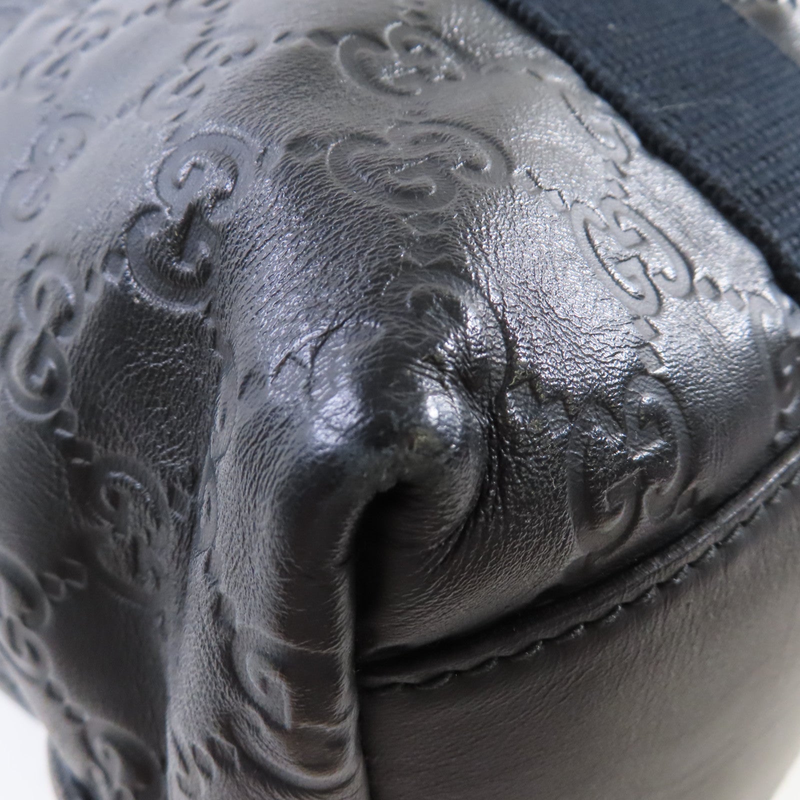 GUCCI 牛皮皮革Guccissima Tote Bag肩背袋黑色