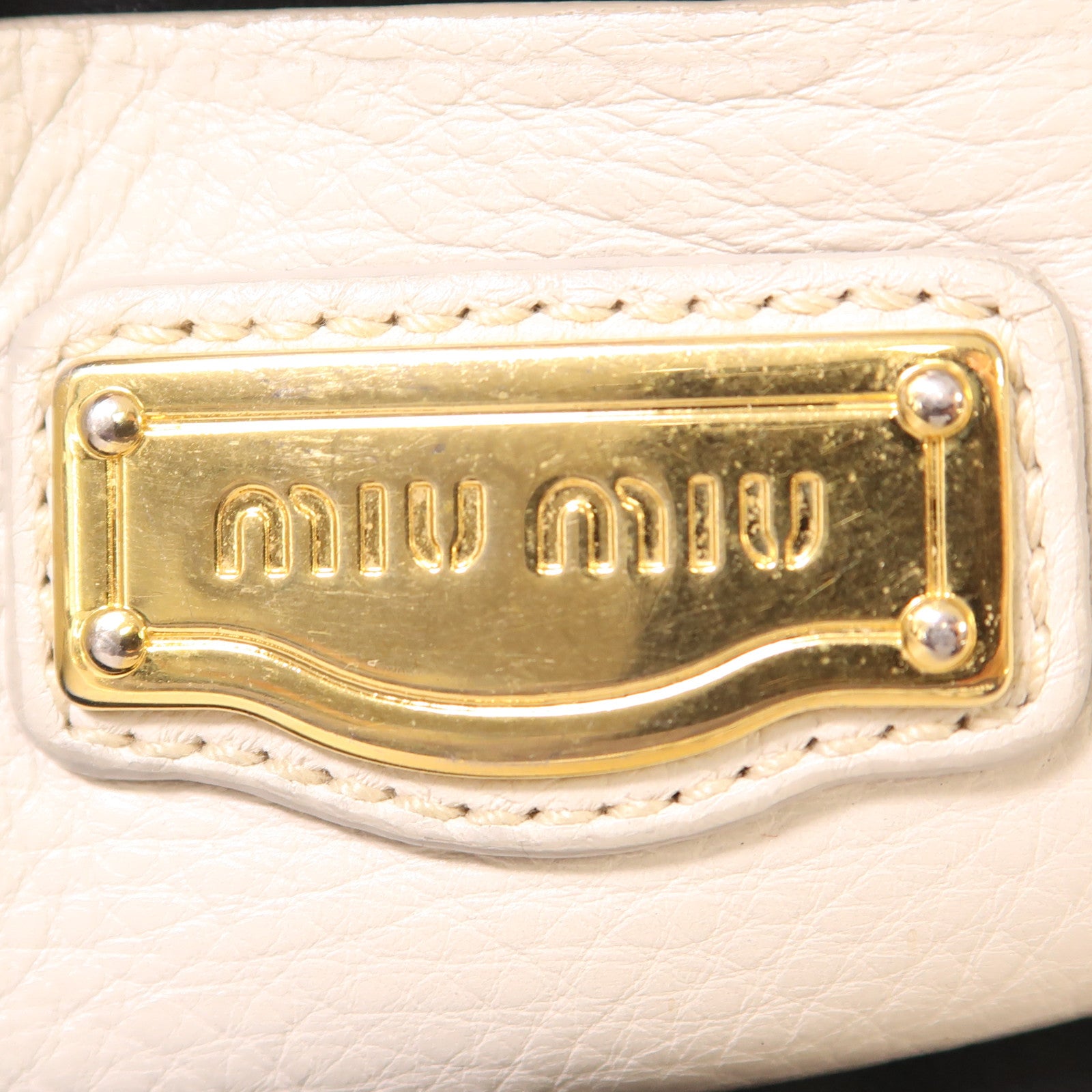 Miu Miu 牛皮皮革2 Way Shoulder金扣手挽肩背兩用袋