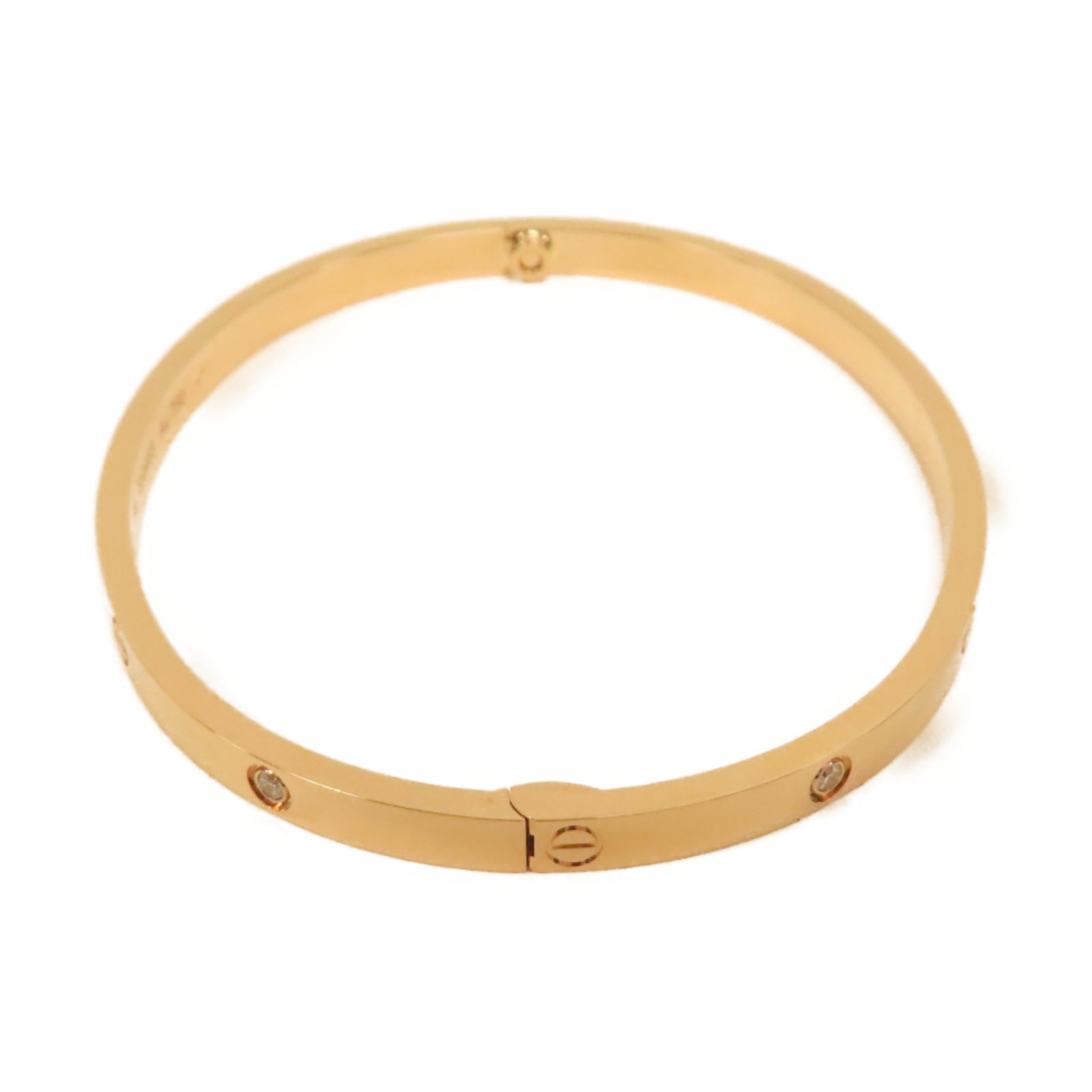 CARTIER 18K玫瑰金Love Bracelet 6 Diamond 0.15ct鑽石手鐲#18