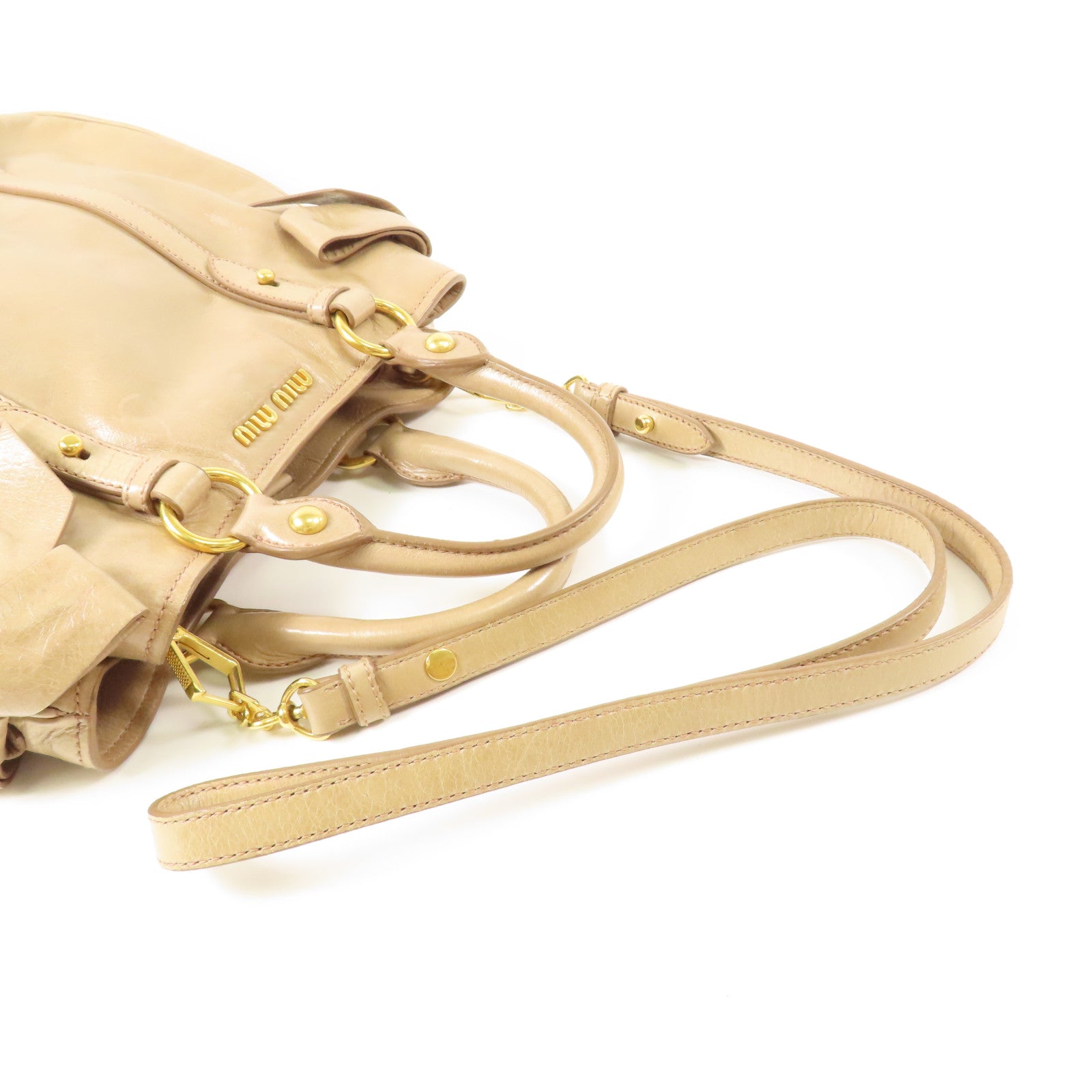 Miu Miu 【激減優惠】牛皮皮革Shoulder Bag金扣手挽肩背兩用袋