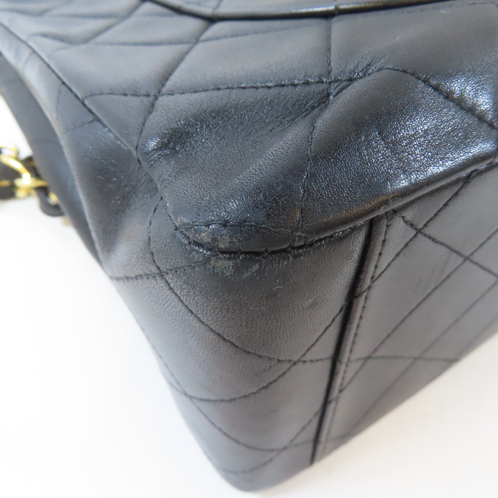 CHANEL 【激減優惠】菱格牛皮皮革Vintage Classic Flap Bag金扣鏈帶肩背袋黑色