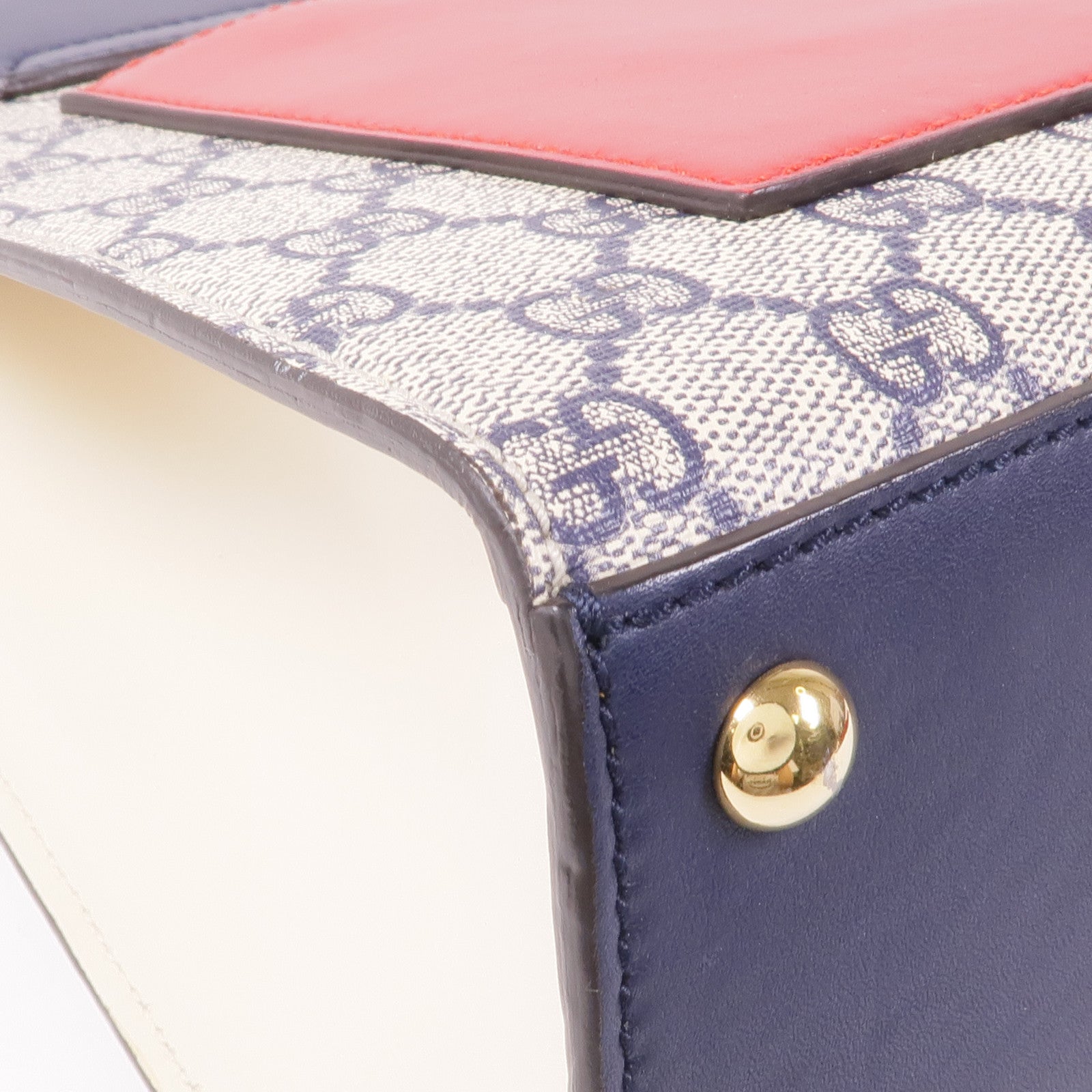 GUCCI 塗層帆布/皮革2 Way Shoulder金扣手挽肩背兩用袋