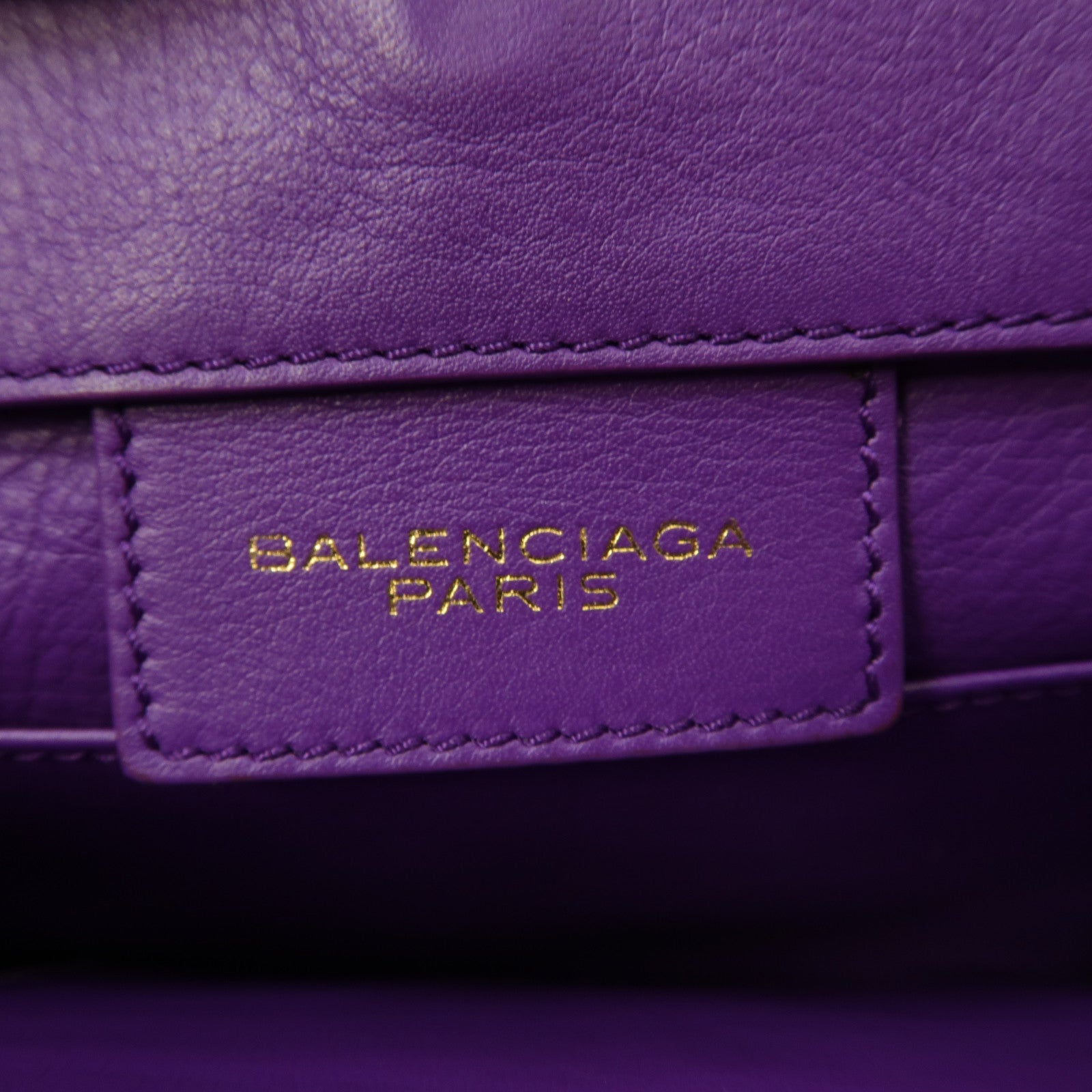 BALENCIAGA 牛皮皮革Paper Mini金扣手挽肩背兩用袋紫色