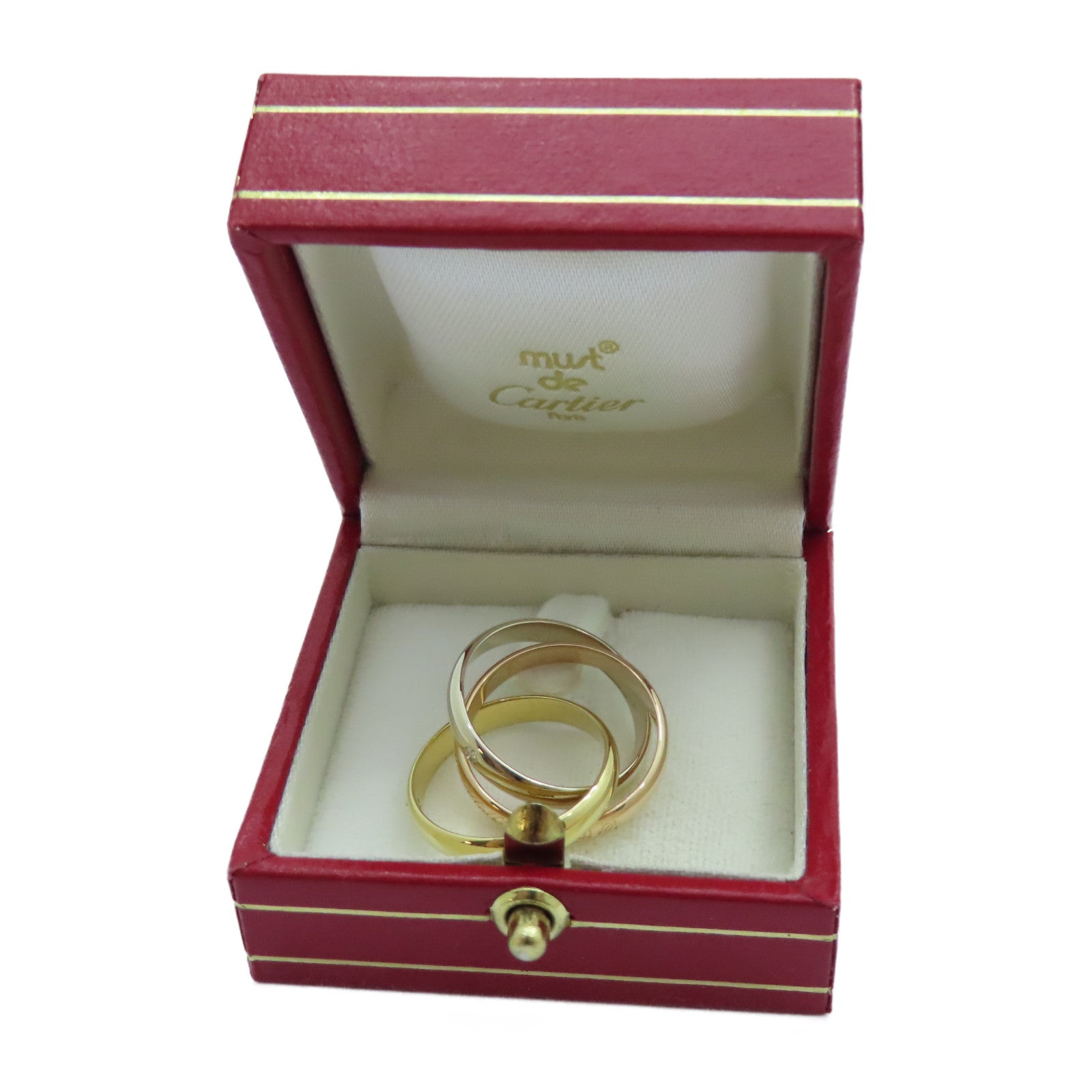 CARTIER 【激減優惠】18K黃金/白金/玫瑰金Trinity Diamond戒指Cartier#49/US#4.75