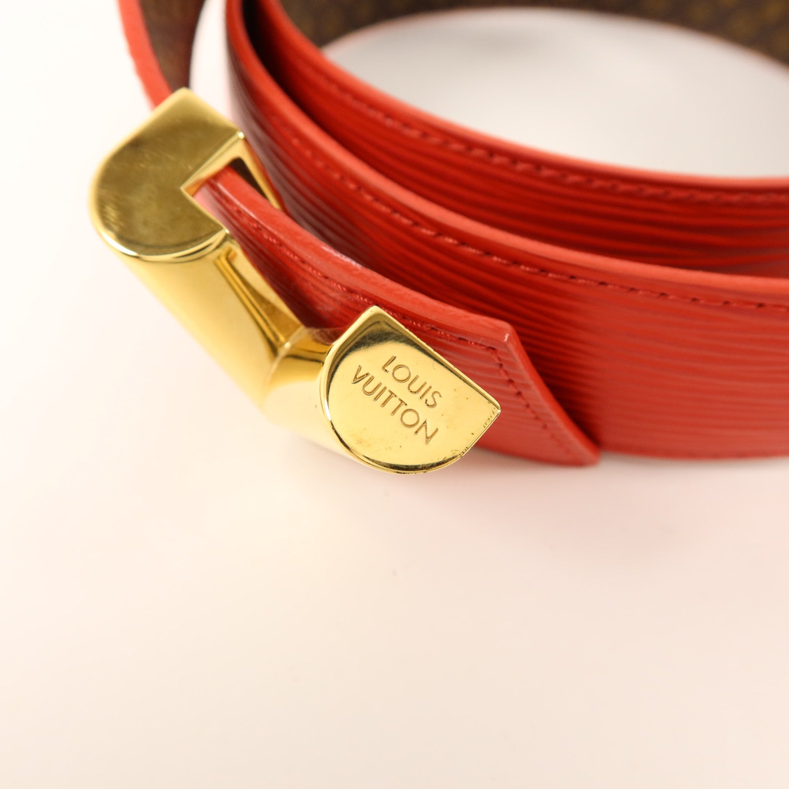 LOUIS VUITTON Epi Belt金扣皮帶