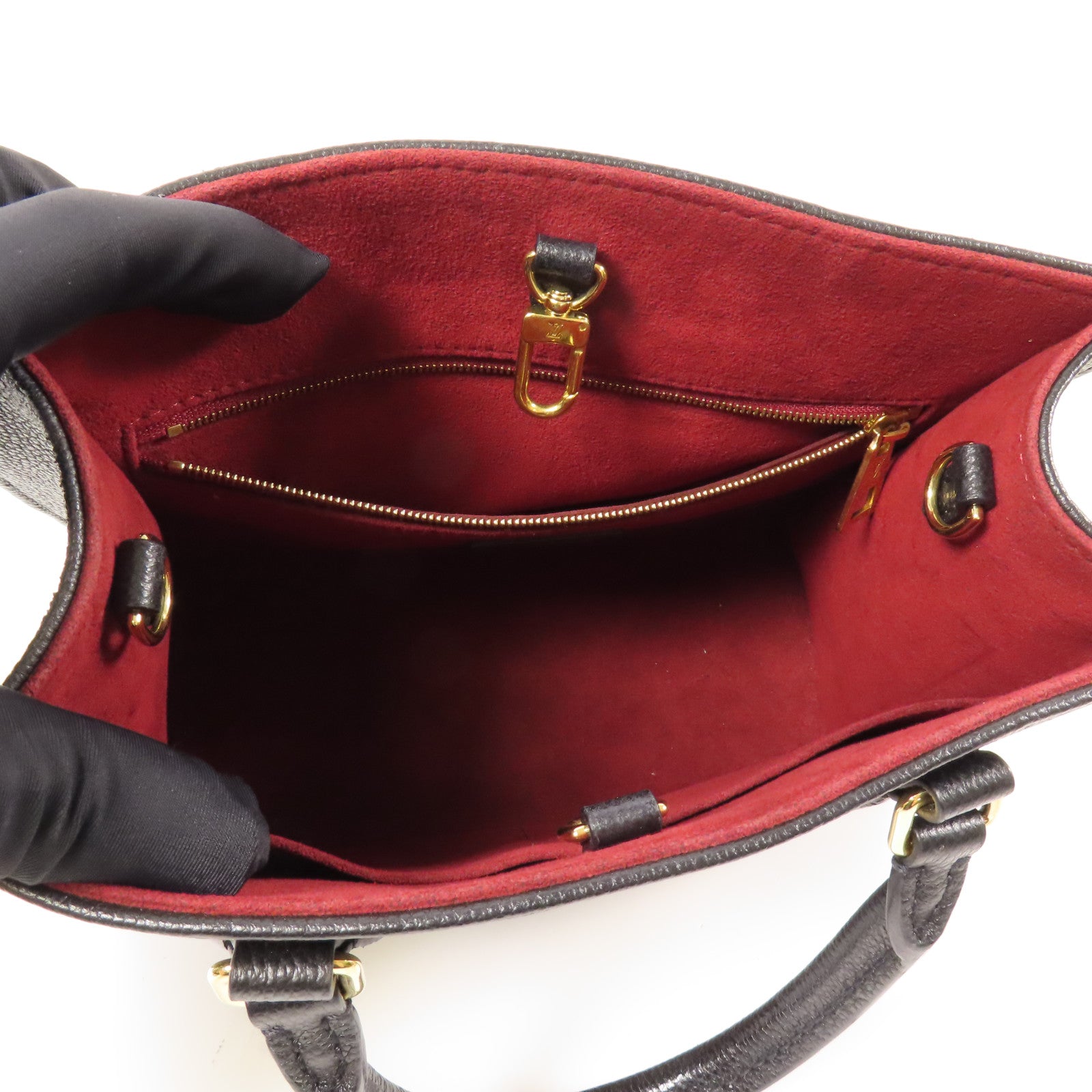 LOUIS VUITTON Monogram Empreinte On The Go PM金扣手挽肩背兩用袋