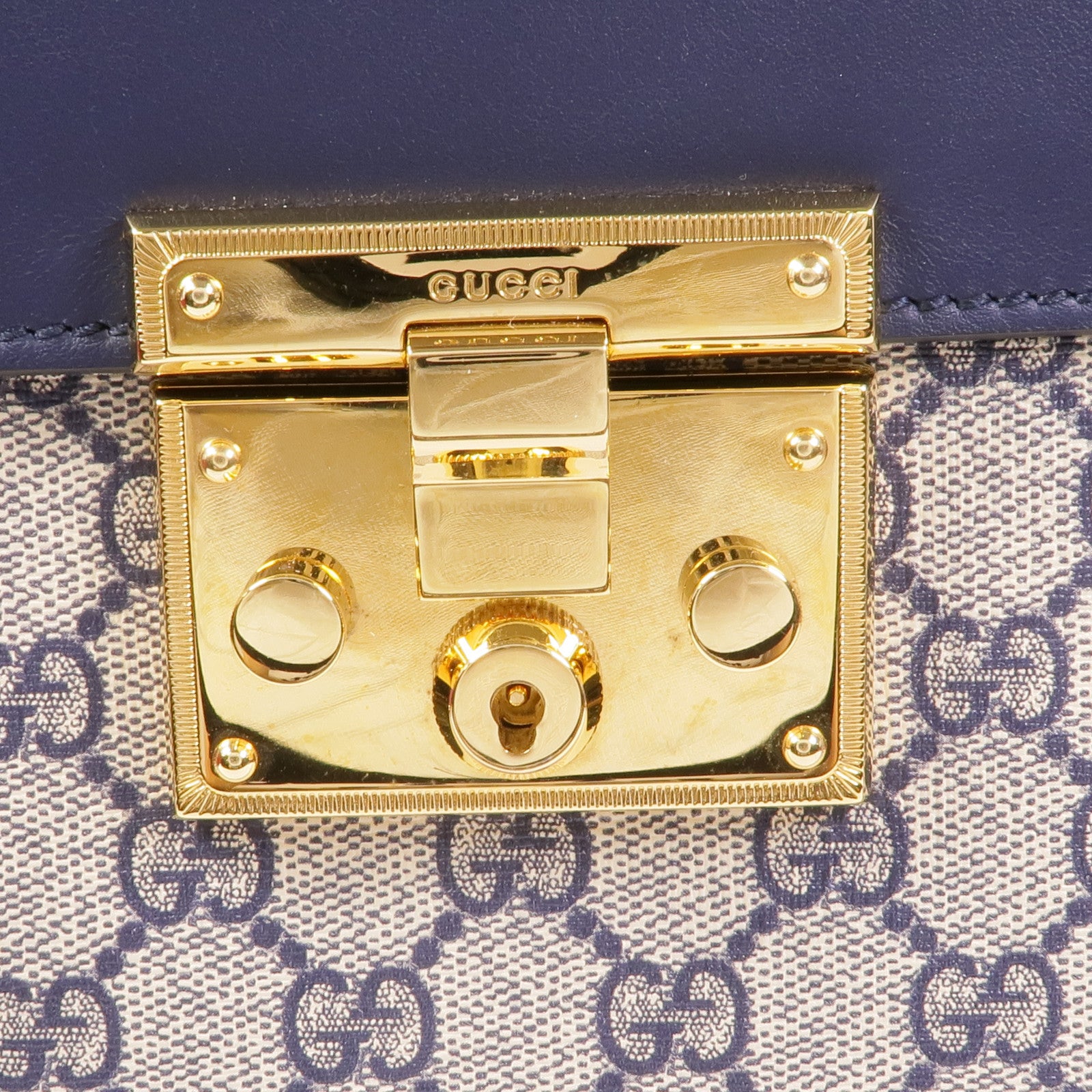 GUCCI 塗層帆布/皮革2 Way Shoulder金扣手挽肩背兩用袋