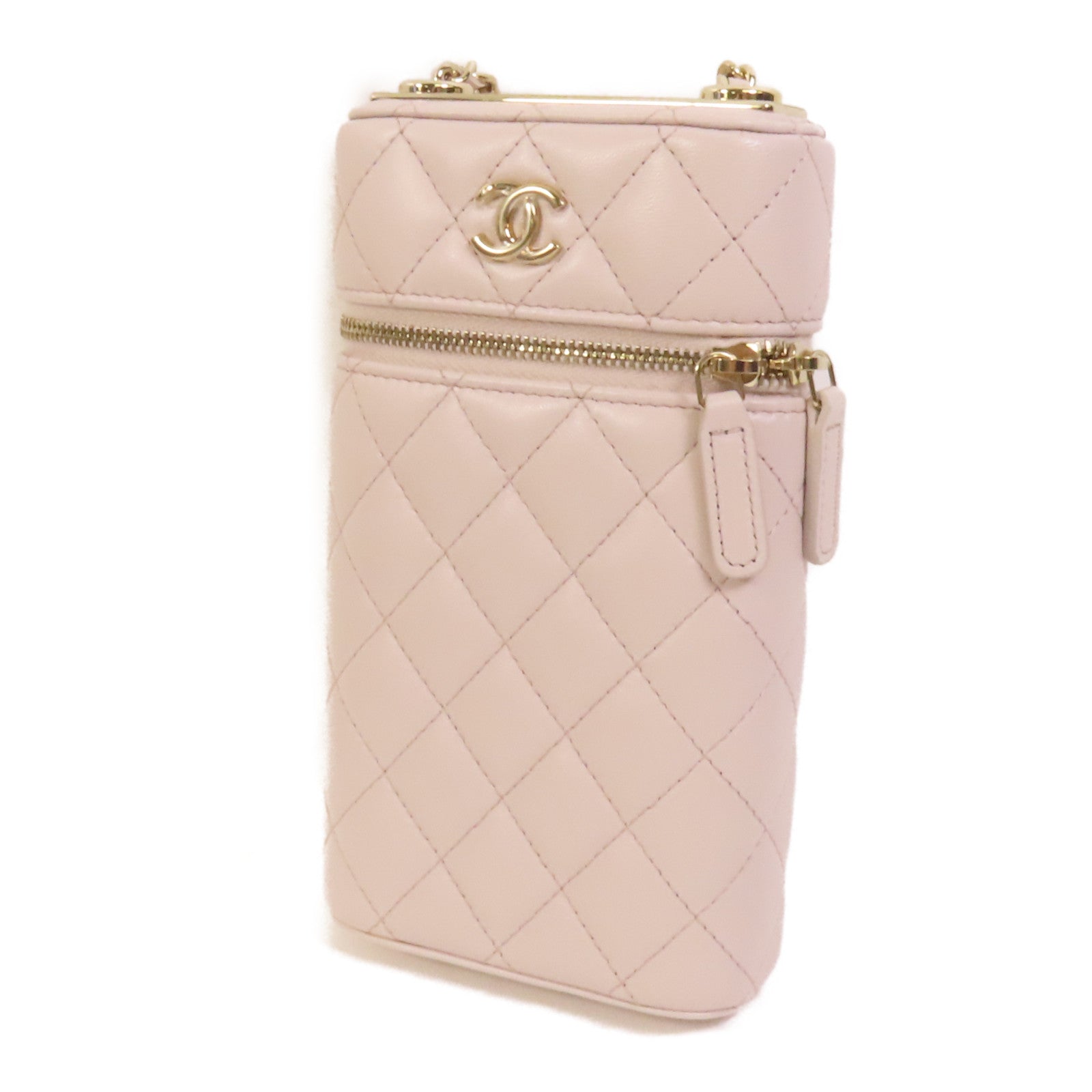 CHANEL 羊皮皮革Vanity Phone Case with Chain鏈帶肩背袋