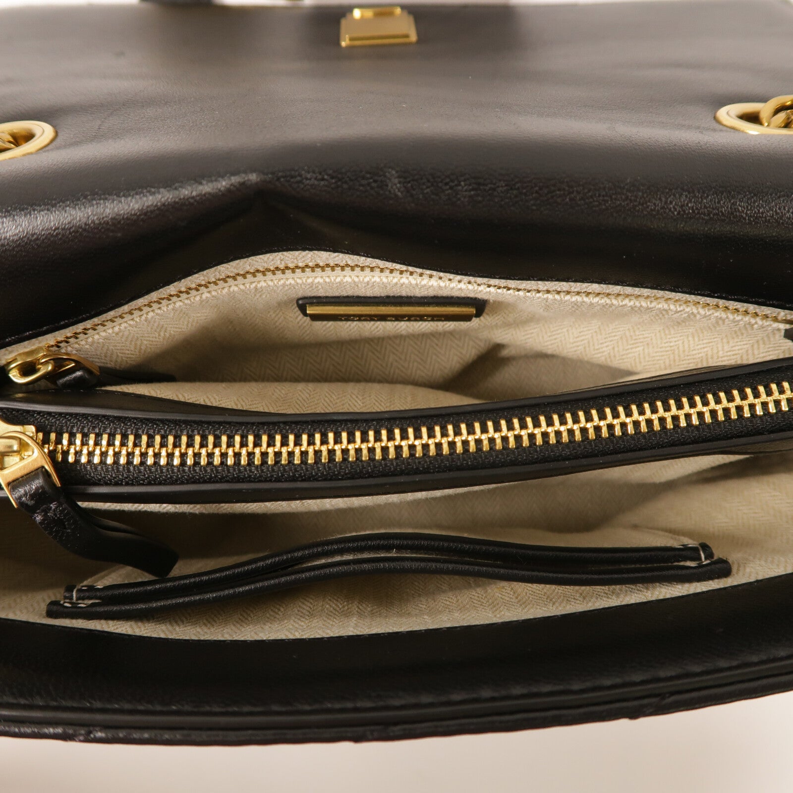 Tory Burch 牛皮皮革KIRA CHEVRON金扣鏈帶肩背袋
