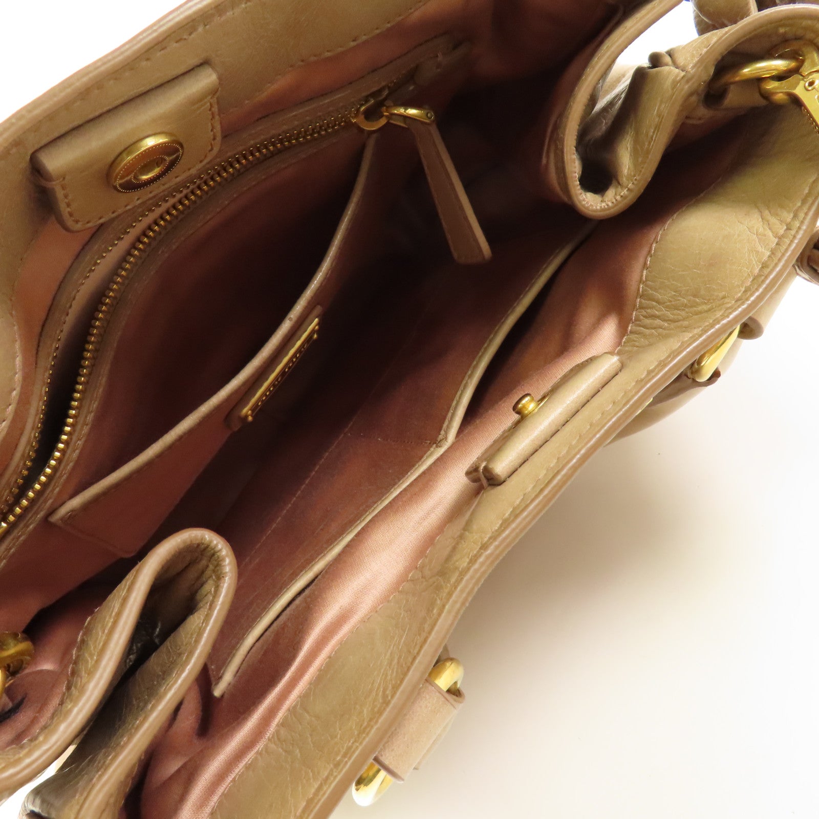 Miu Miu 牛皮皮革Shoulder Bag金扣手挽肩背兩用袋