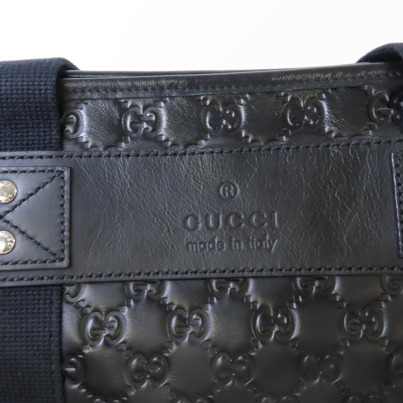 GUCCI 牛皮皮革Guccissima Tote Bag肩背袋黑色